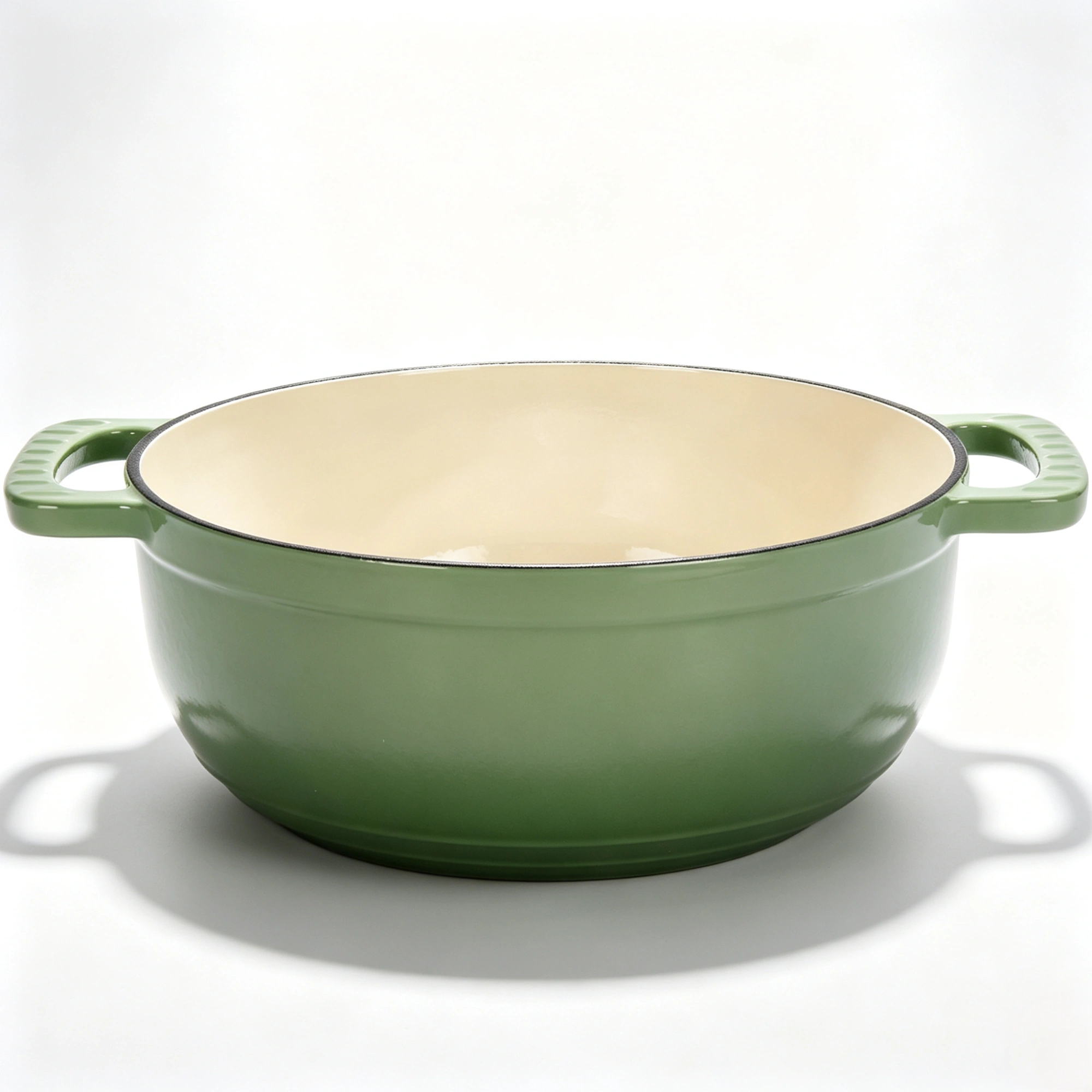 Cast iron 6QT cooking pot - Gradient red - Includes two silicone gloves - Enamel pot view 3