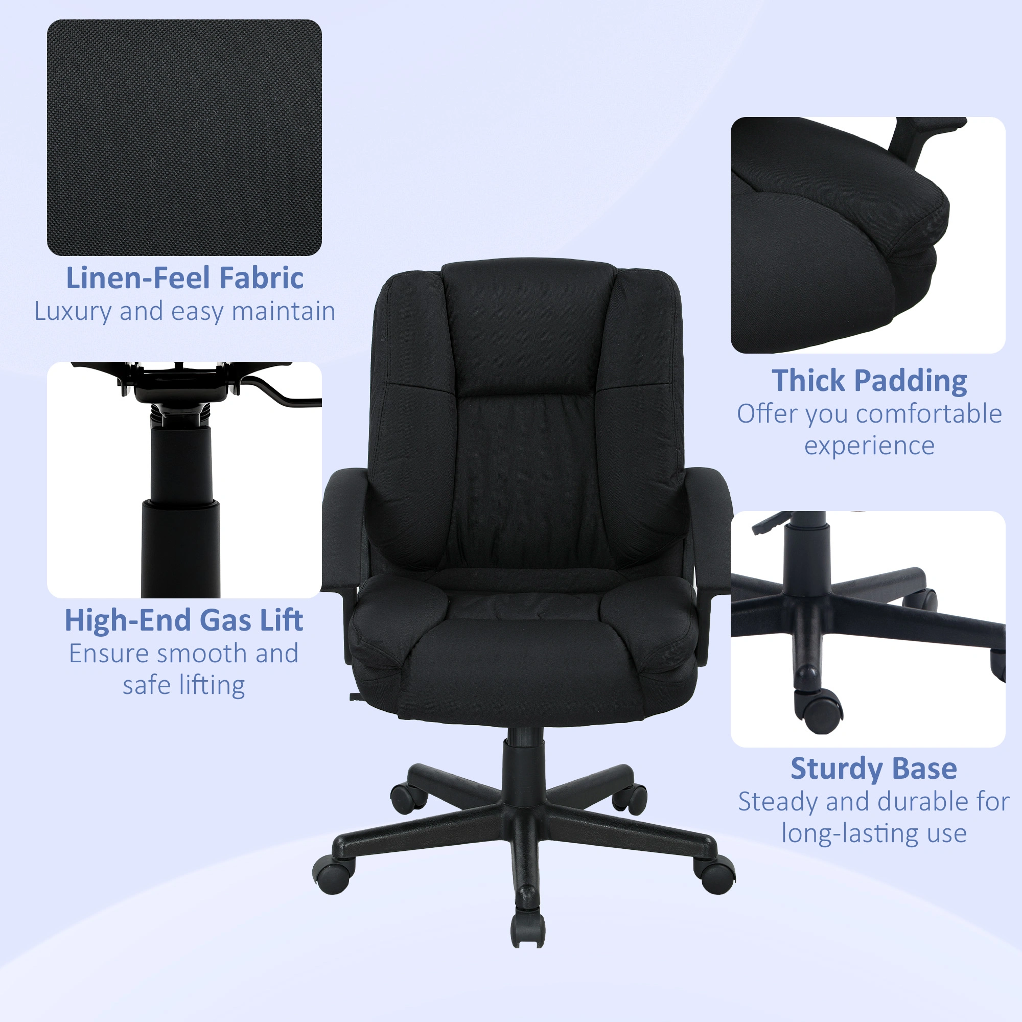 Ergonomic Massage Office Chair with Lumbar Support, High Back Swivel Chair for Home & Office view 2