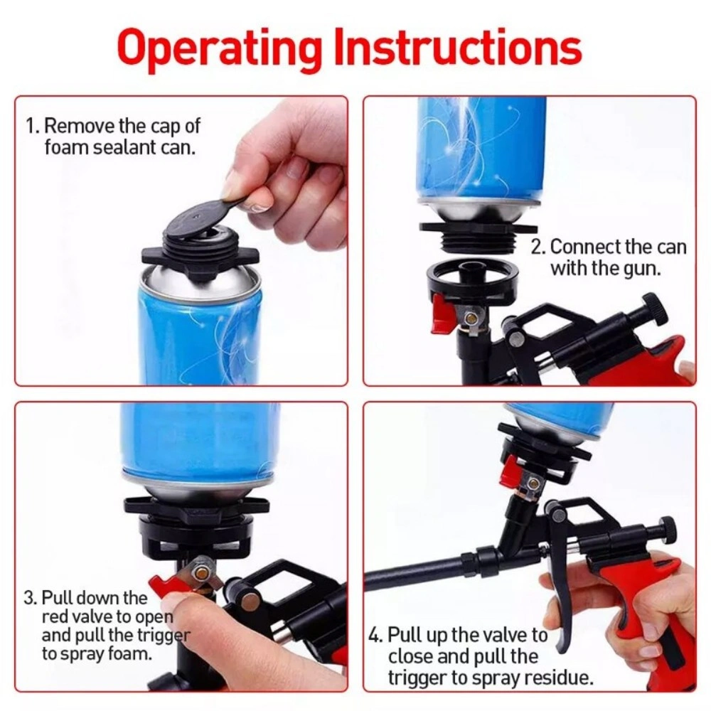 Professional PU Foam Gun Expanding Foam Spray Gun Applicator with Shut Off Valve view 5