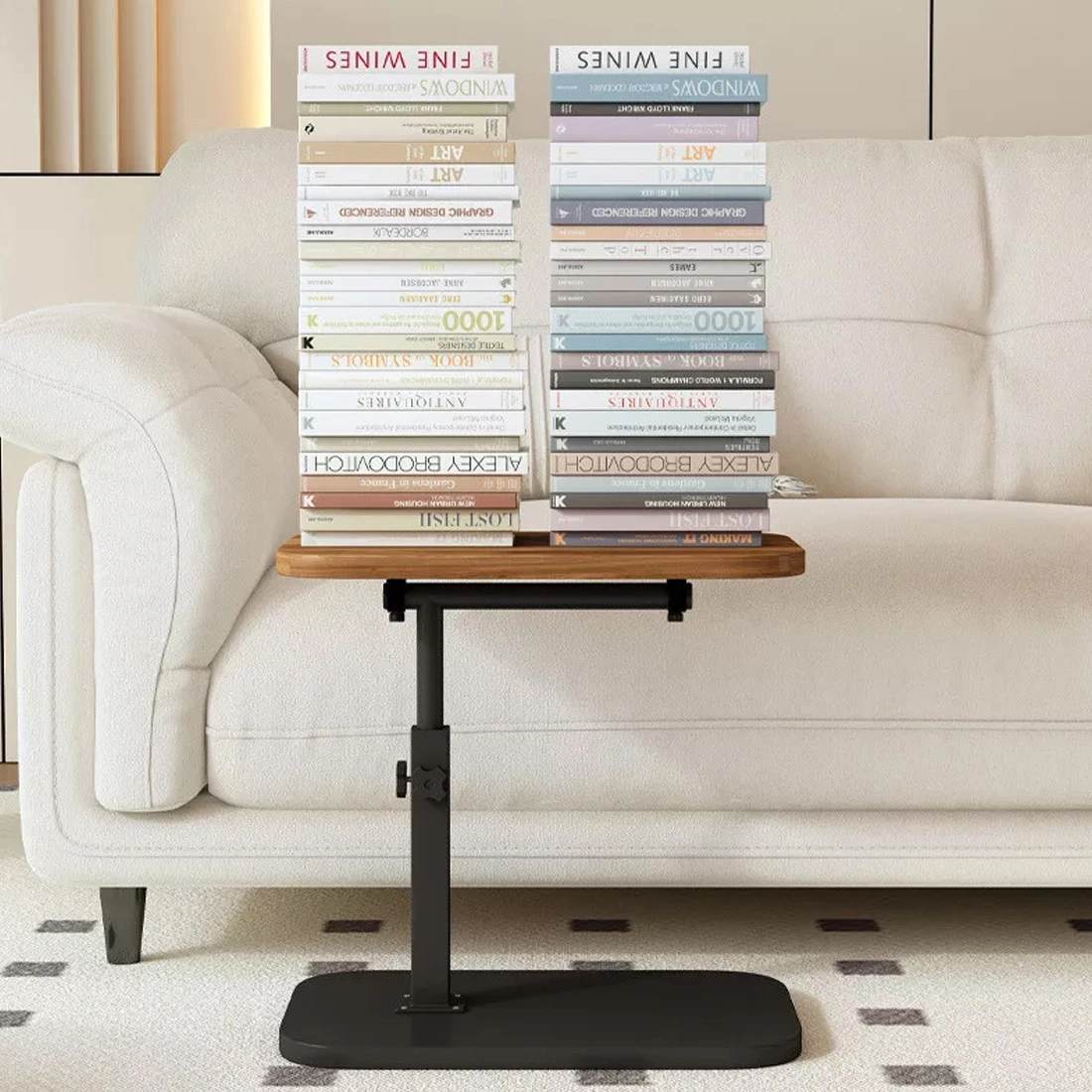 Adjustable C Shaped Side Table Sofa Side End Table Reading Lamp Table Living Room Bedroom Coffee Laptop Desk view 5