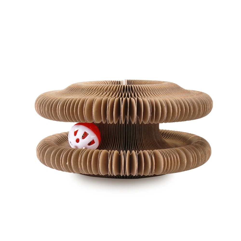 Foldable Accordion Cat Scratching Board with Toy Bell Organ Cat Grass Bed Scratch Pad for Claw Grinding Pet Toy view 5