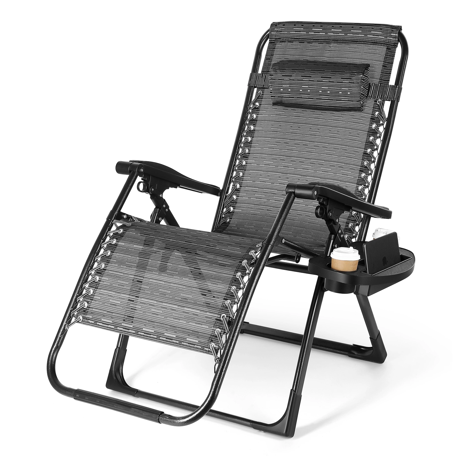 57 Inch Extra Wide Folding Sun Lounger Deck Chair, Portable Garden Beach Pool Chaise Lounge, Outdoor Relaxation