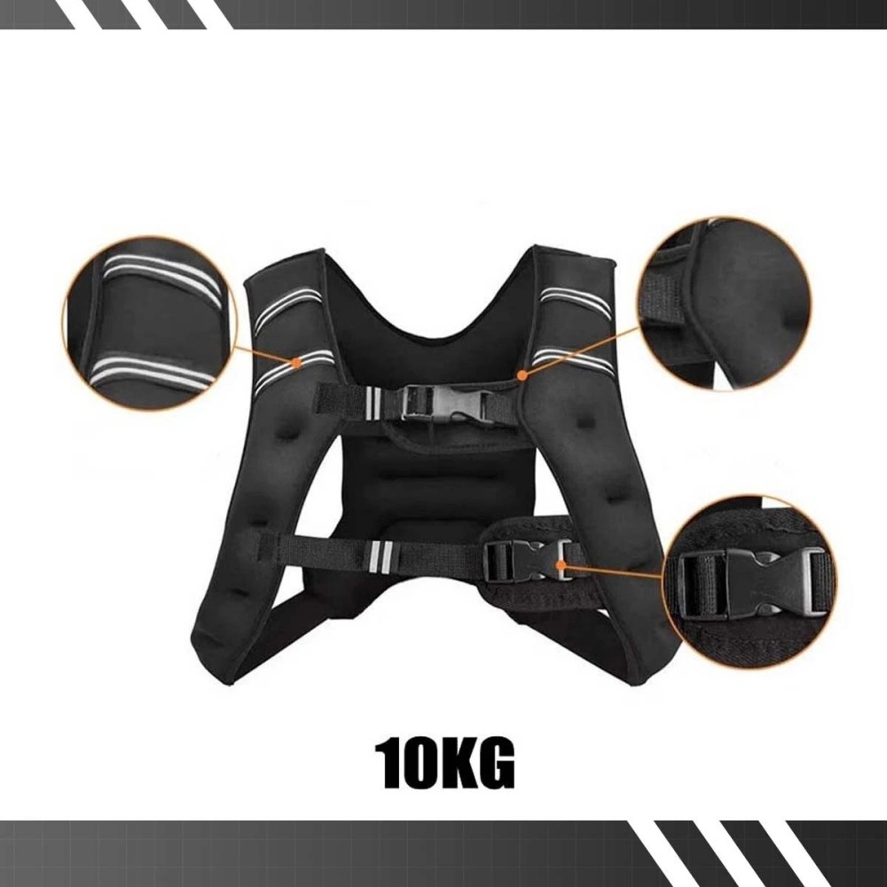 10kg Adjustable Weighted Running Vest, Gym Fitness Sports Training Weight Loss
