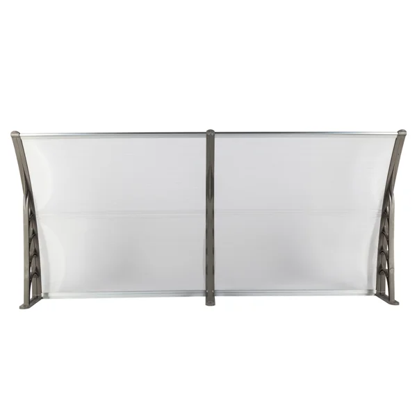 HT-200 x 100 Household Application Door & Window Rain Cover Eaves Canopy Silver & Gray Bracket view 4