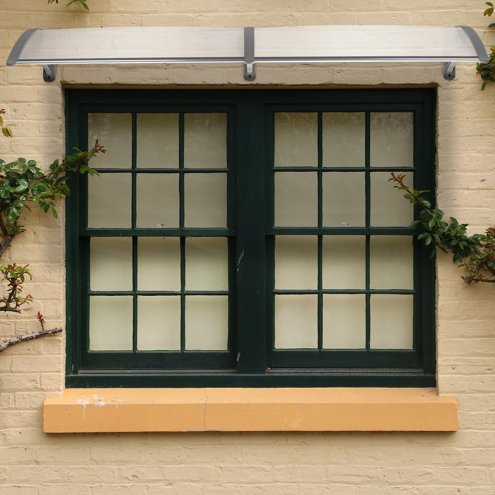 HT-200 x 100 Household Application Door & Window Rain Cover Eaves Canopy Silver & Gray Bracket view 30