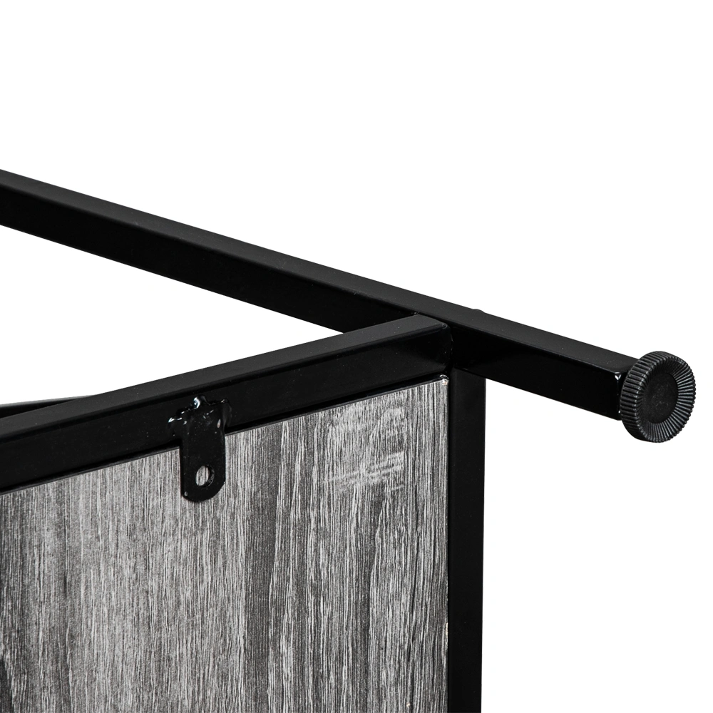 Artisasset Grey MDF Console Table, Black Wrought Iron Base 2-Layer Entryway Table, Forked Frame Sofa Table for Hallway view 7