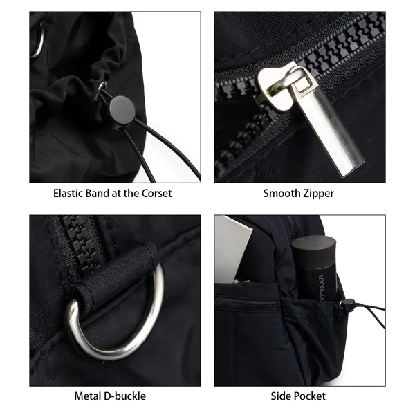 Purple large capacity slit fluffy shoulder bag, waterproof portable luggage tote bag, multi zipper pocket design, sports and fitness travel handbag view 4