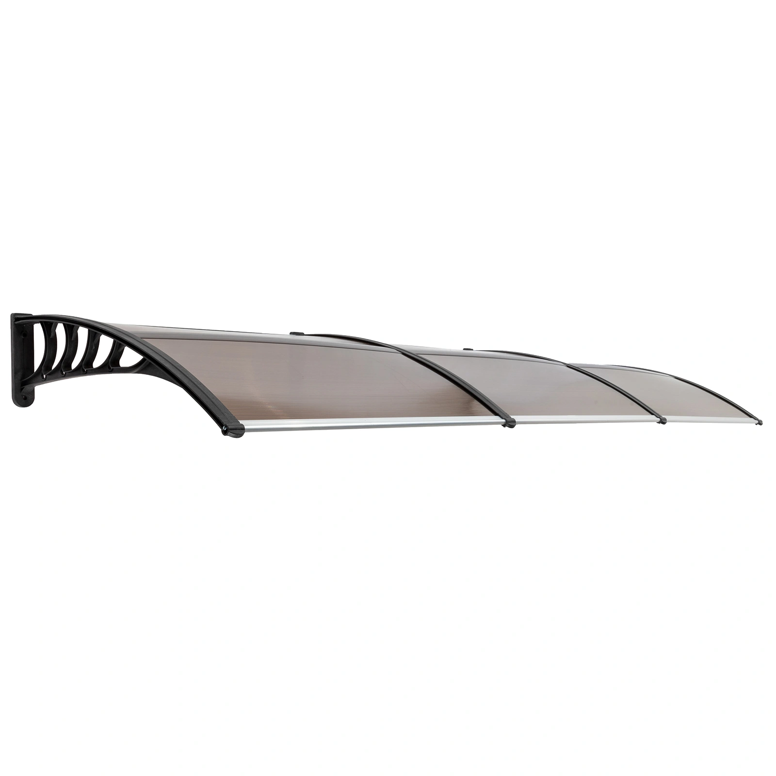 HT-300 Door & Window Rain Cover Eaves for Household - Brown Board with Black Holder, 100mm Size view 3