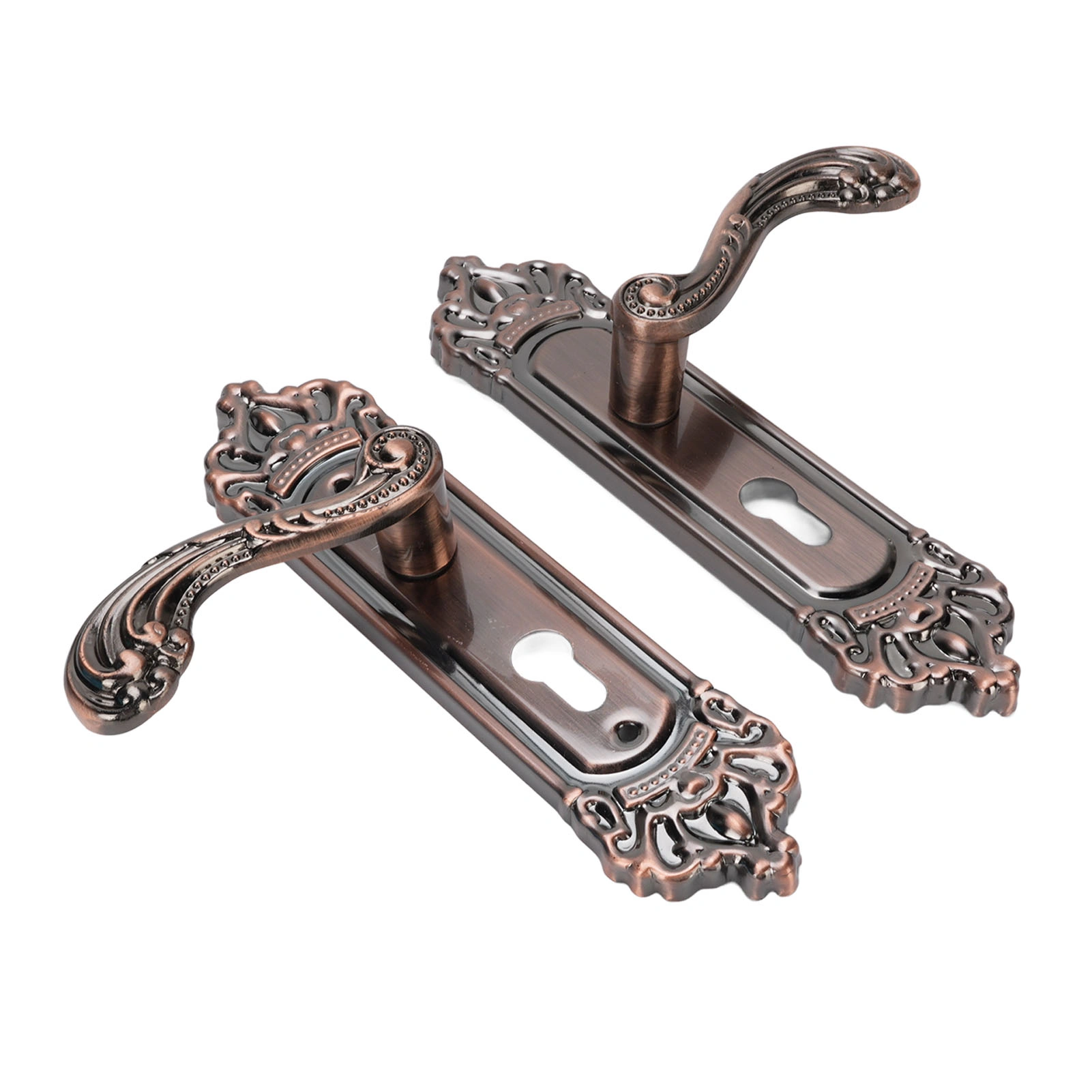 Universal Entry Door Lever Handle with Lock Keys, Quiet Aluminum Alloy European Style Door Handle for Home Bedroom Interior Door view 4