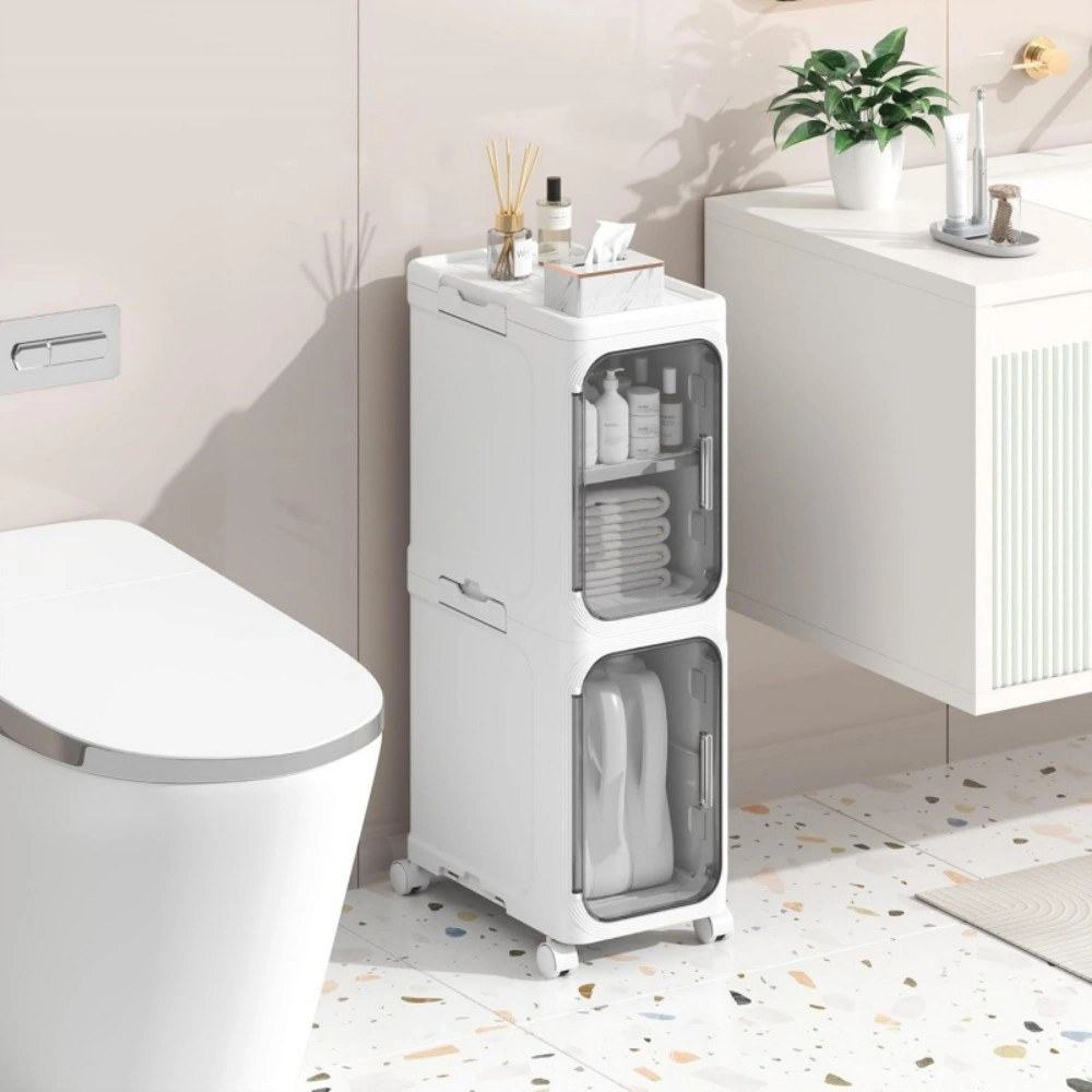 2-Tier Slim Narrow Storage Cabinet Organizer Shelf with Drawer for Bathroom Bedroom view 5
