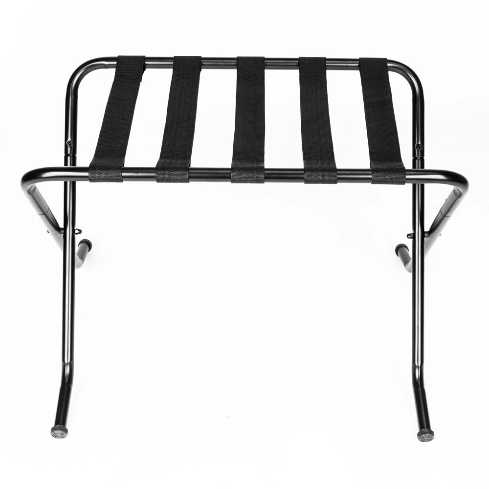 Portable Metal Luggage Rack 680x400x560MM, Black Heavy Duty Suitcase Stand Foldable Storage Shelf view 12
