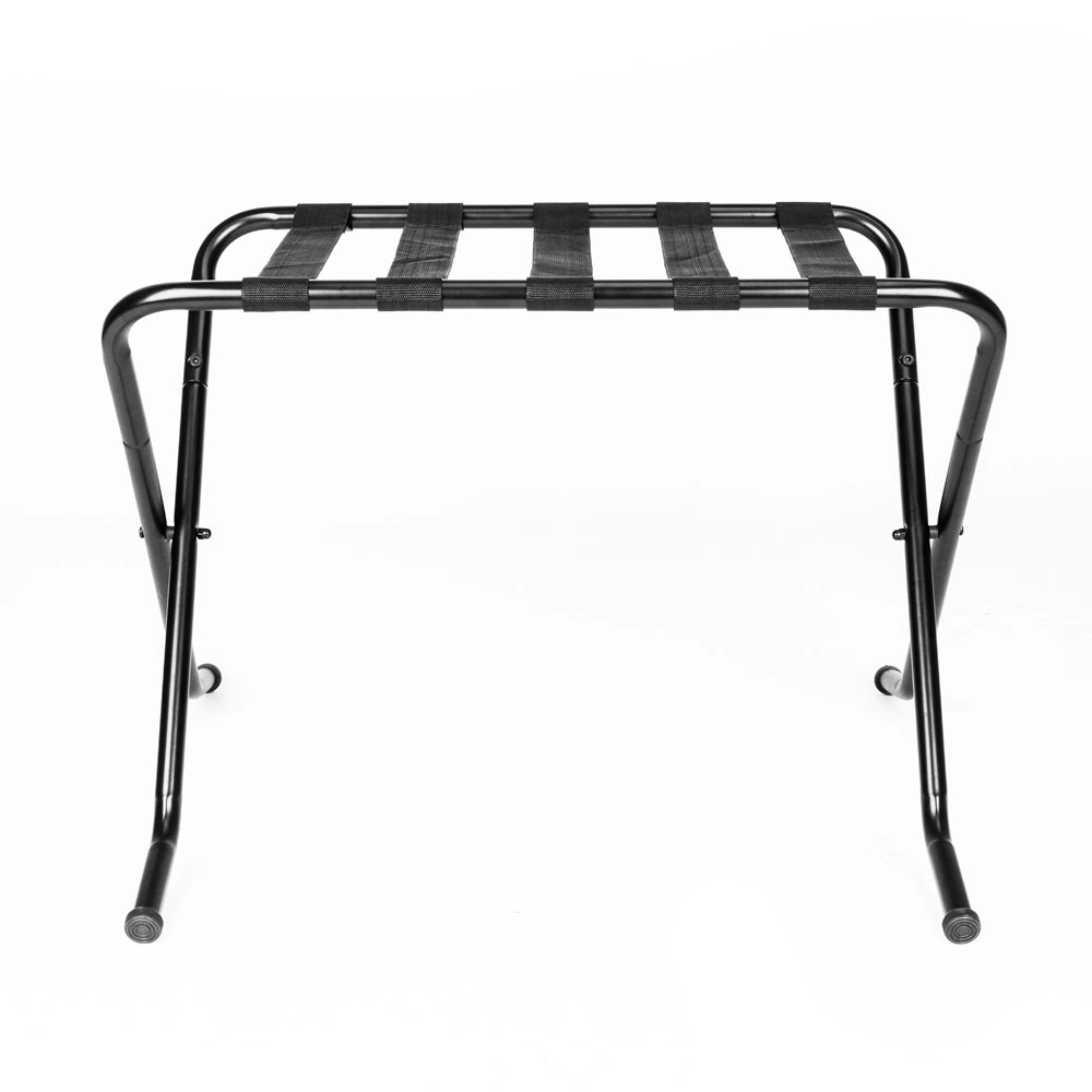 Portable Metal Luggage Rack 680x400x560MM, Black Heavy Duty Suitcase Stand Foldable Storage Shelf view 13