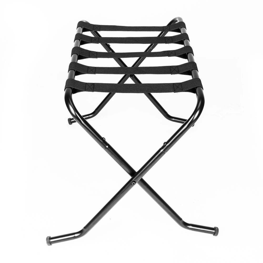 Portable Metal Luggage Rack 680x400x560MM, Black Heavy Duty Suitcase Stand Foldable Storage Shelf view 15