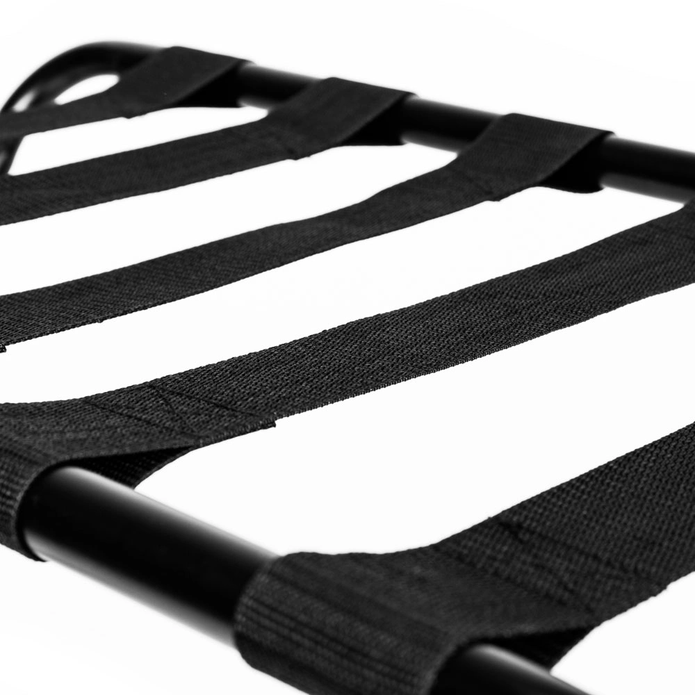 Portable Metal Luggage Rack 680x400x560MM, Black Heavy Duty Suitcase Stand Foldable Storage Shelf view 4