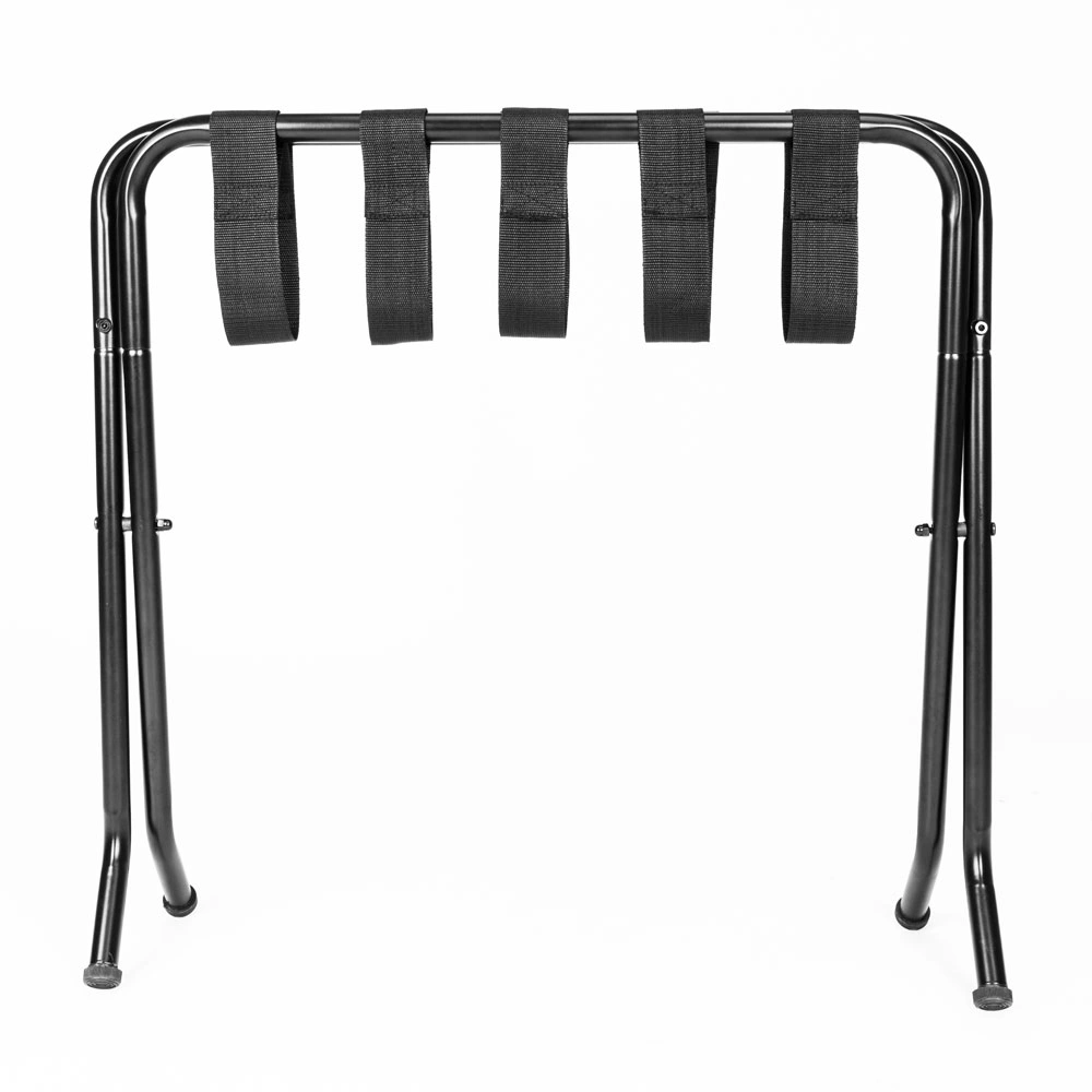 Portable Metal Luggage Rack 680x400x560MM, Black Heavy Duty Suitcase Stand Foldable Storage Shelf view 6