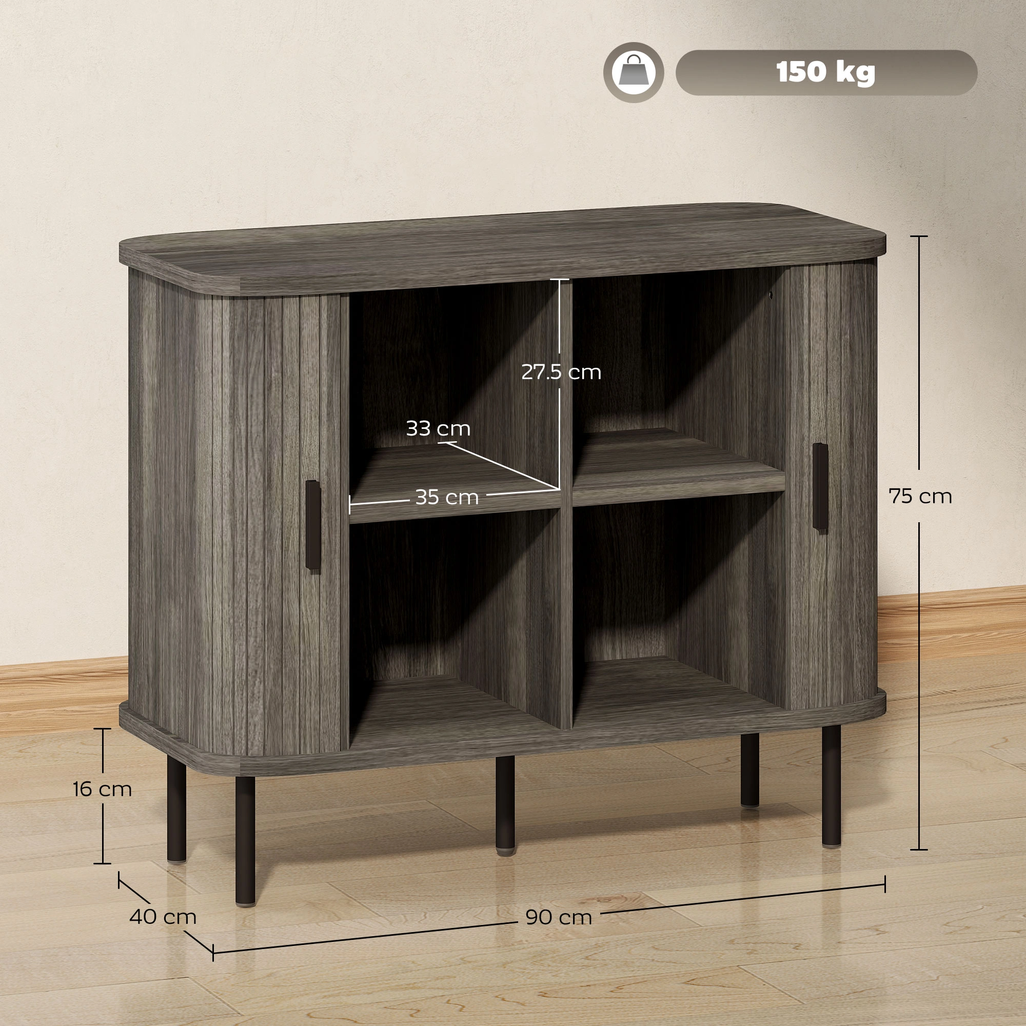 Kitchen Storage Cabinet - Multi-Tier Pantry Organizer with Shelves, Freestanding Cupboard for Countertop, Indoor/Outdoor Utility Display Rack view 3