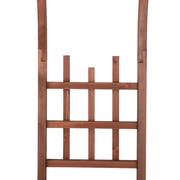 6.8FT Wooden Arch with Bench for 2 People, Garden Arbor Trellis for Climbing Plant, Outdoor Garden Lawn Backyard Patio Decor, Dark Brown view 4