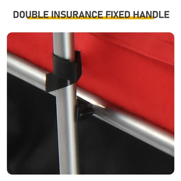 Q235 steel pipe 96*75*58cm bicycle trailer rack black and red 100kg cargo trailer with handle view 3