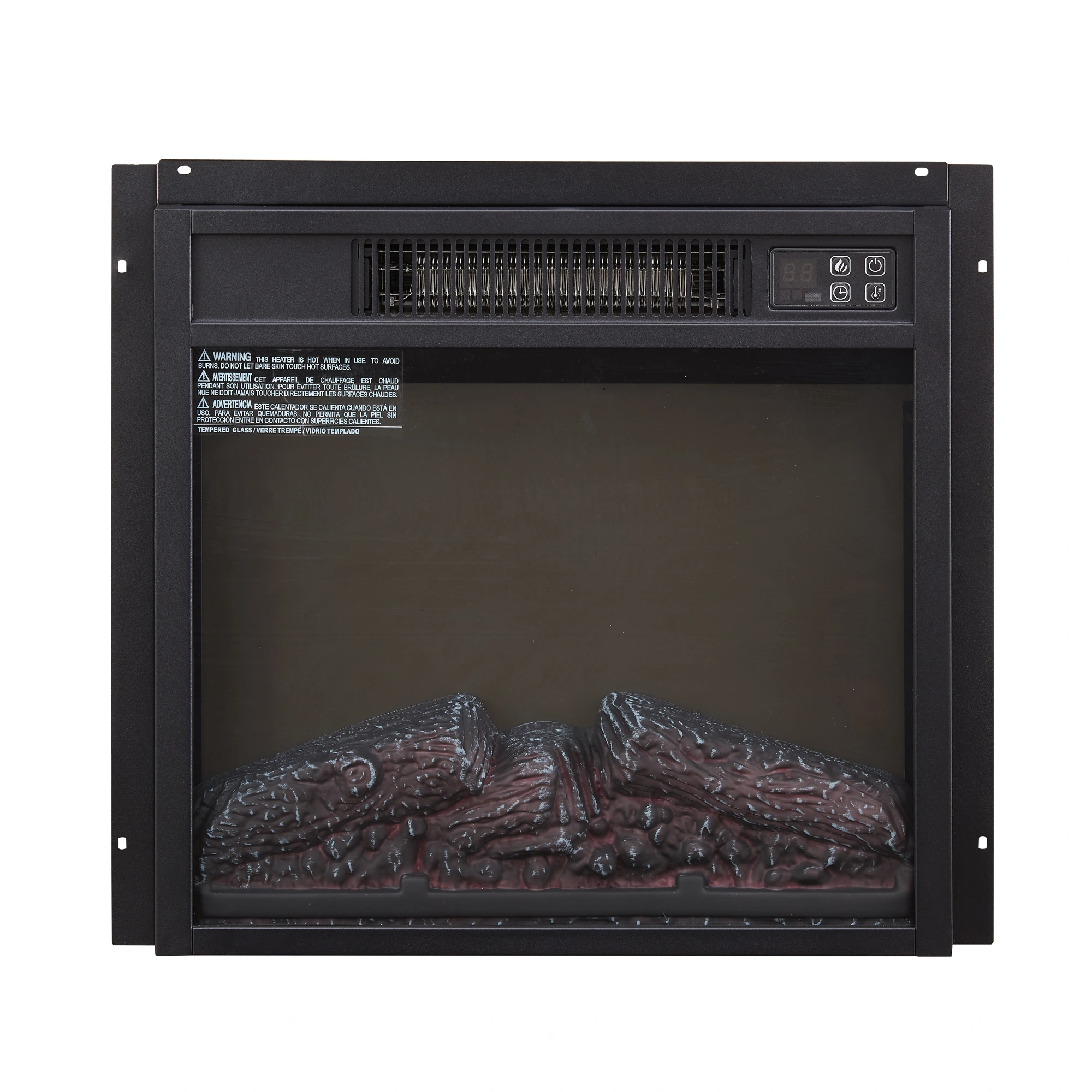 Electric Fireplace Insert 18" 1400W 120V ,Equipped with remote control, ultra thin heater with log set & realistic flame - BLACK view 8