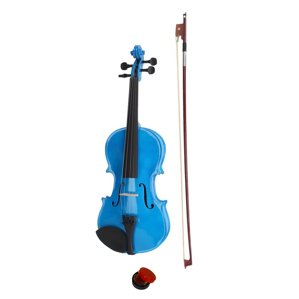 4/4 Size Acoustic Violin Case Bundle with Bow & Rosin, Dark Blue Hard Shell Travel Violin Case