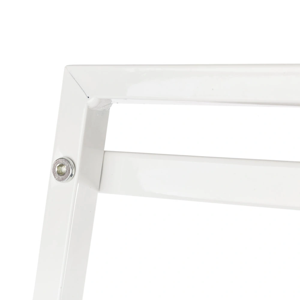Wide 4-Tier Bookshelf, Ivory White Metal Frame Open Storage Rack view 3