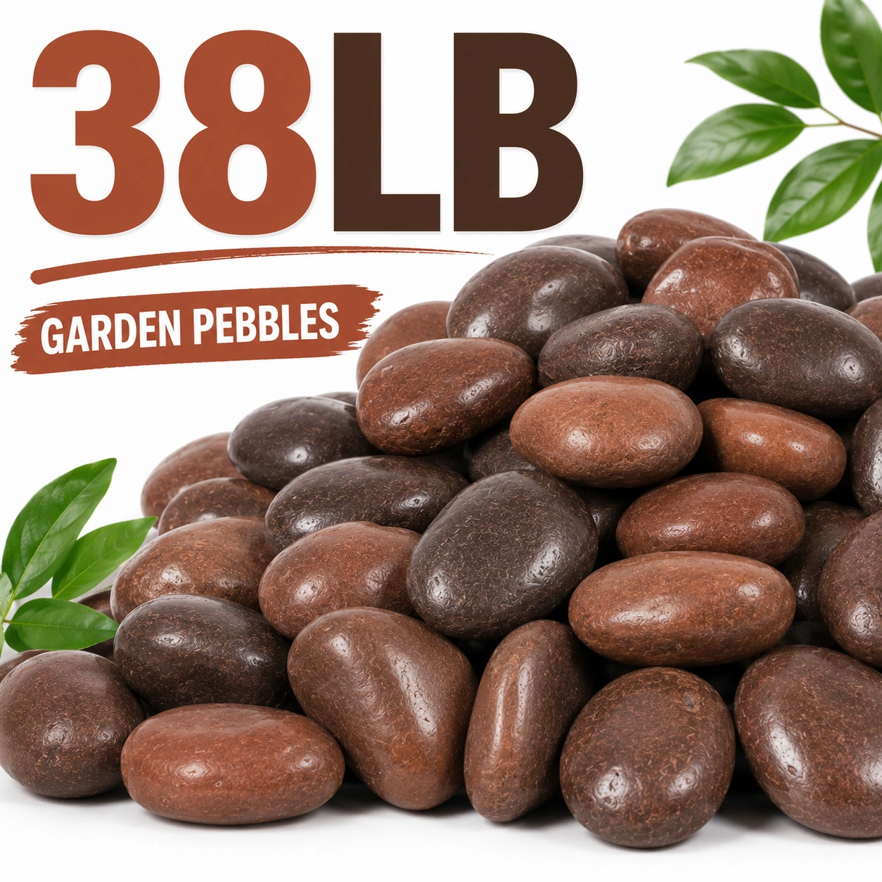 38 lbs brown River Rocks, 2-3 inch Polished Pebbles - Decorative White Stones for Indoor/Outdoor Use, Perfect for Plants, Vase Fillers, Aquariums, Fish Tanks, and Garden Landscaping view 5