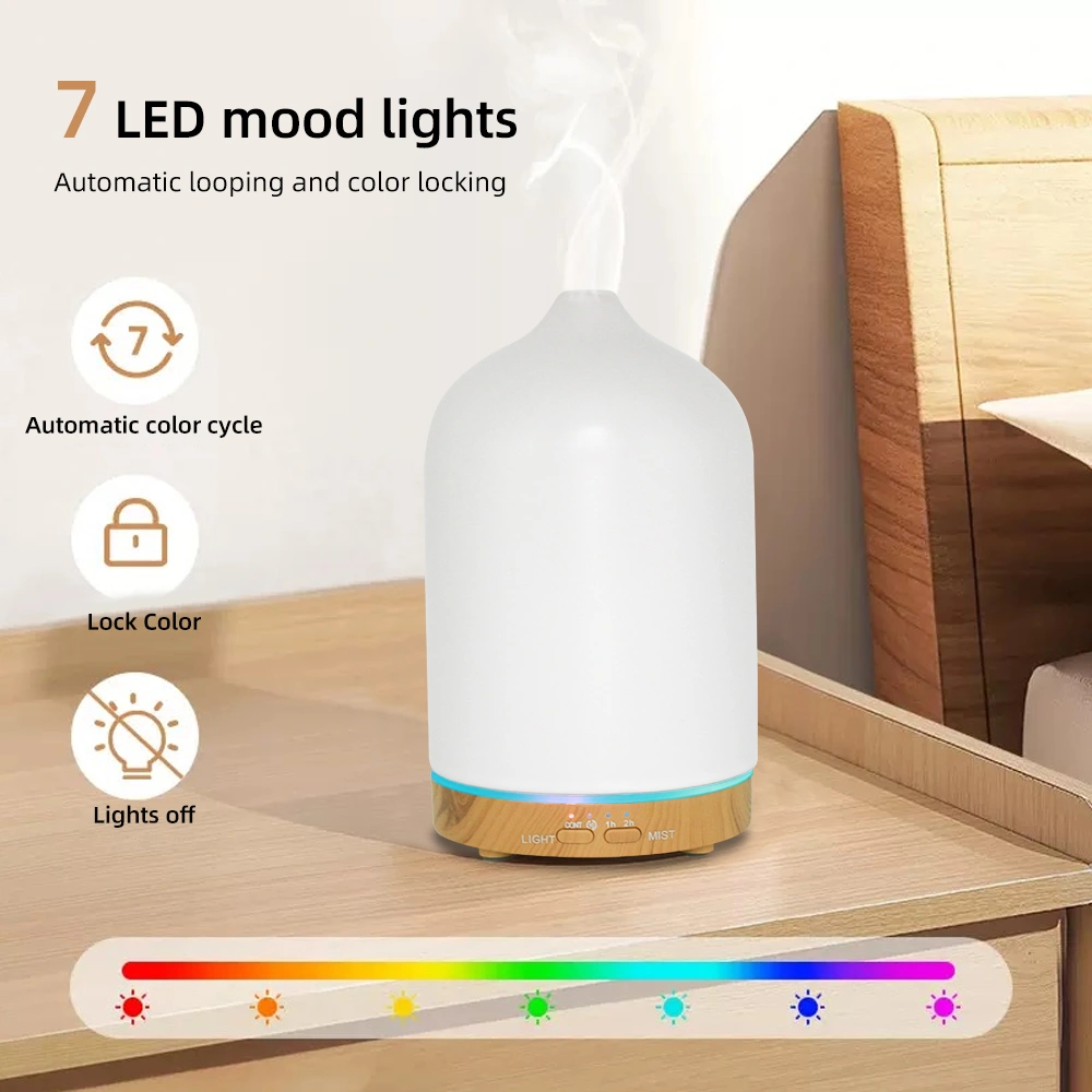 200ml Ultrasonic Essential Oil Diffuser with Timer, 7 LED Colors, Quiet Aroma Humidifier for Home & Office view 6