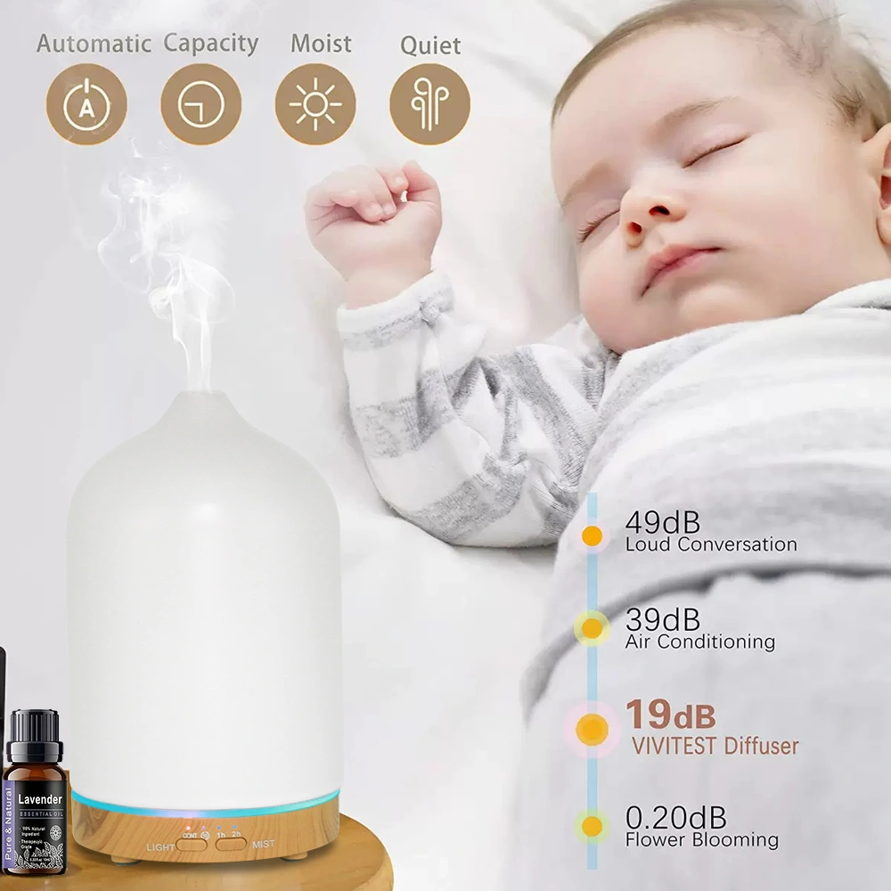 200ml Ultrasonic Essential Oil Diffuser with Timer, 7 LED Colors, Quiet Aroma Humidifier for Home & Office view 8