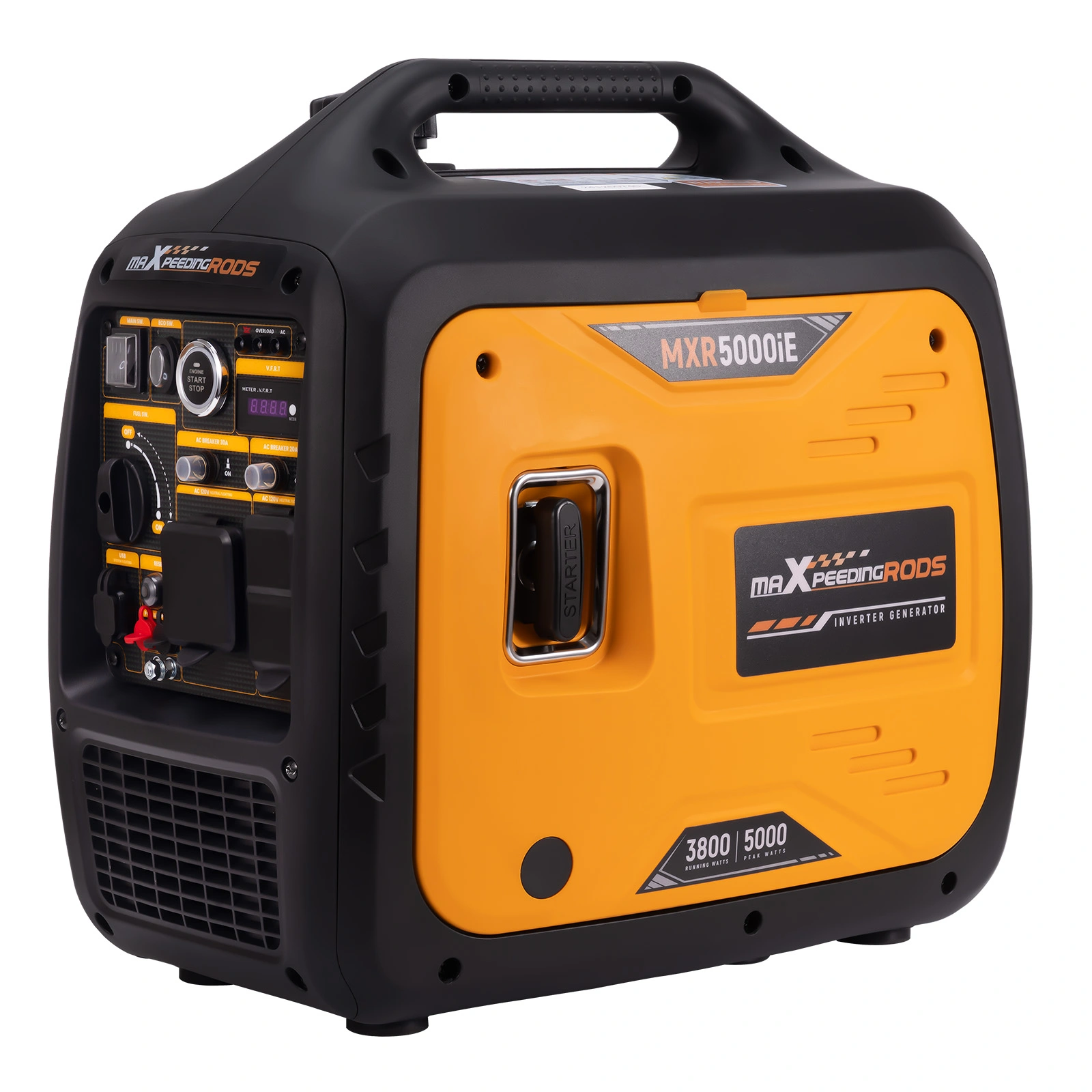 5KW Portable Inverter Generator Gasoline, Quiet Electric Start, Outdoor Camping & Home Backup Power