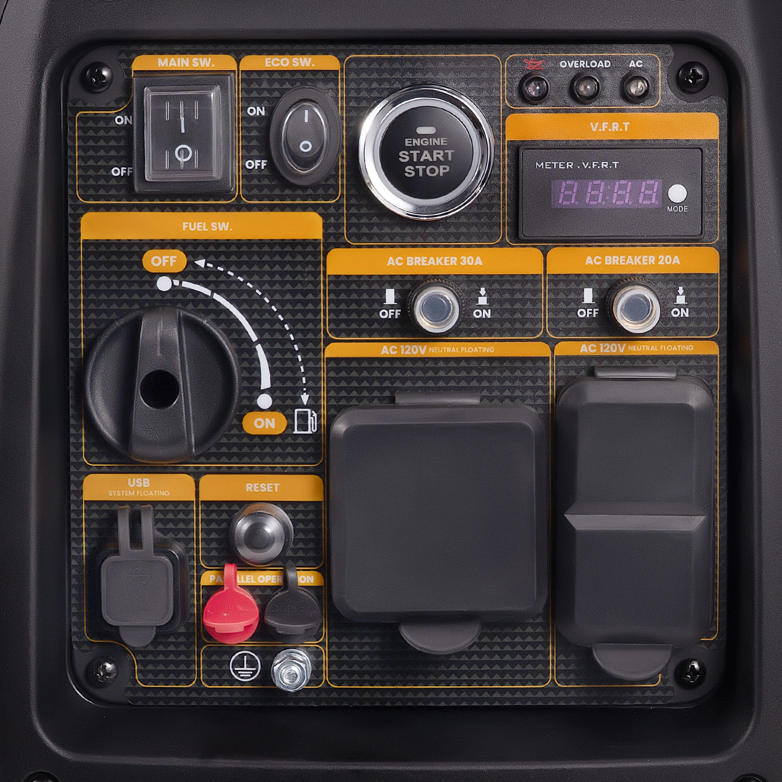 5KW Portable Inverter Generator Gasoline, Quiet Electric Start, Outdoor Camping & Home Backup Power view 5