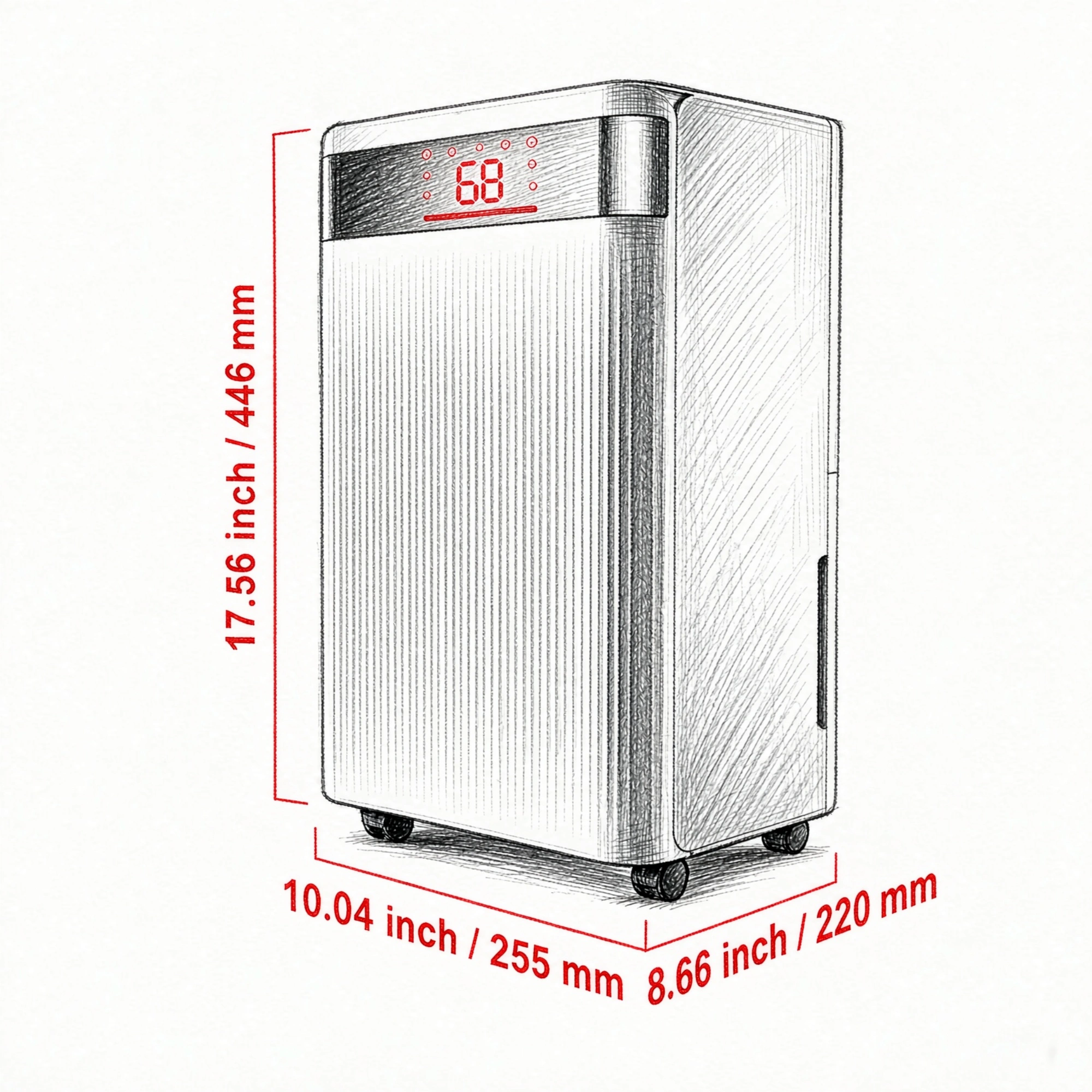 Dehumidifier with Drain Hose, Smart Humidity Control, Low-Noise Operation, Large Coverage for Home, Basement & Commercial Use, White view 3