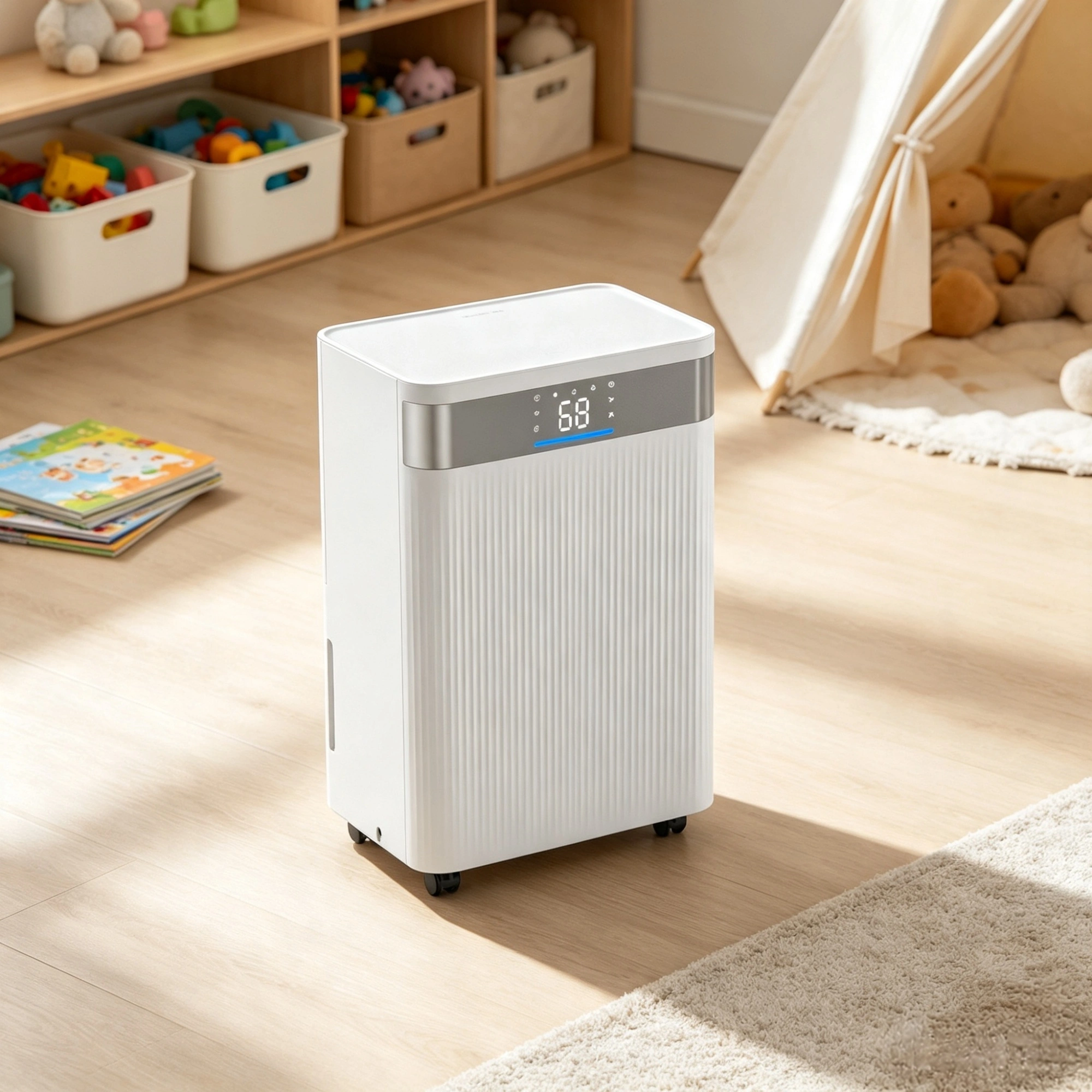 Dehumidifier with Drain Hose, Smart Humidity Control, Low-Noise Operation, Large Coverage for Home, Basement & Commercial Use, White view 6