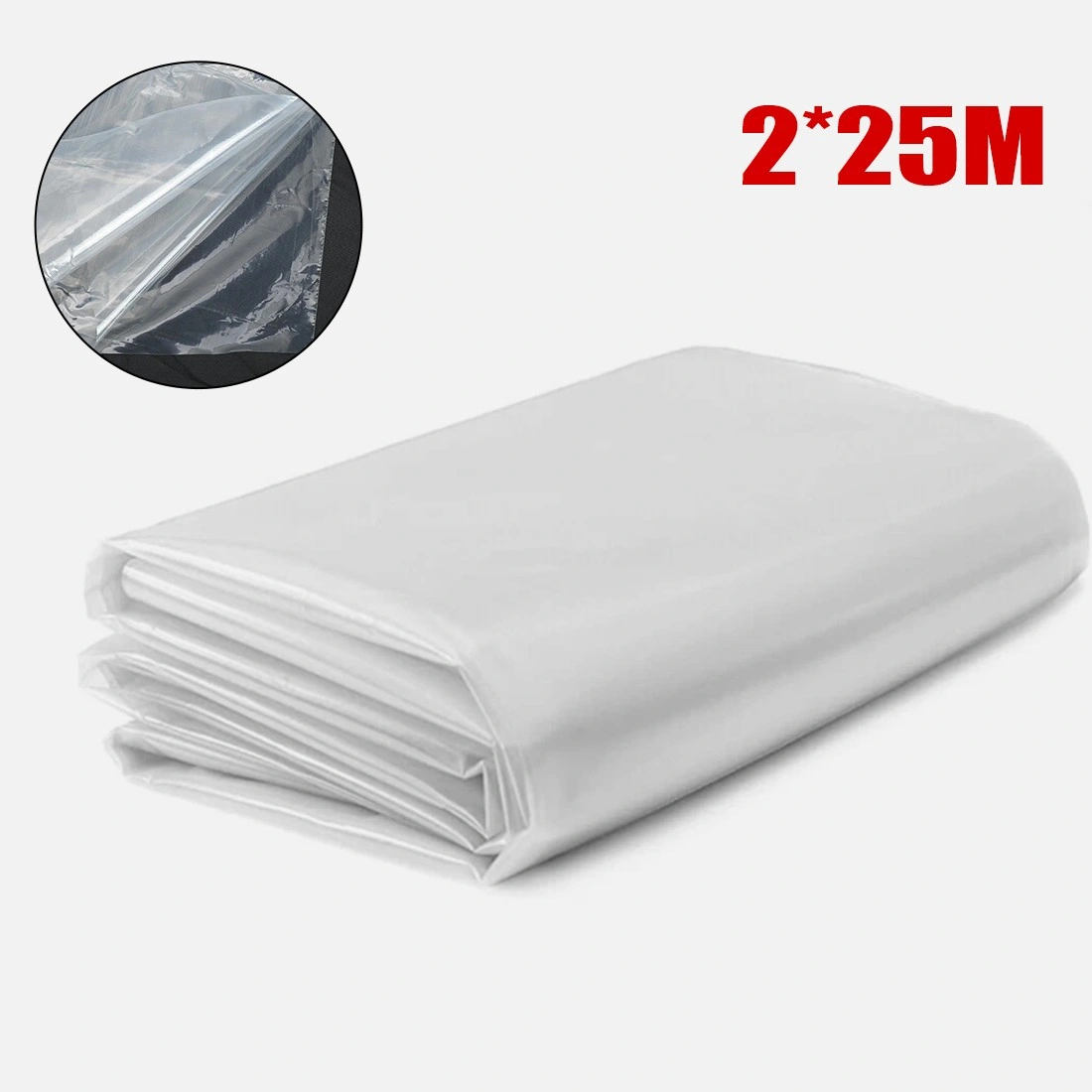 25M Heavy Duty Clear Polythene Sheet Roll, Plastic Sheeting Greenhouse Cover,UV Resistant Transparent Film view 2