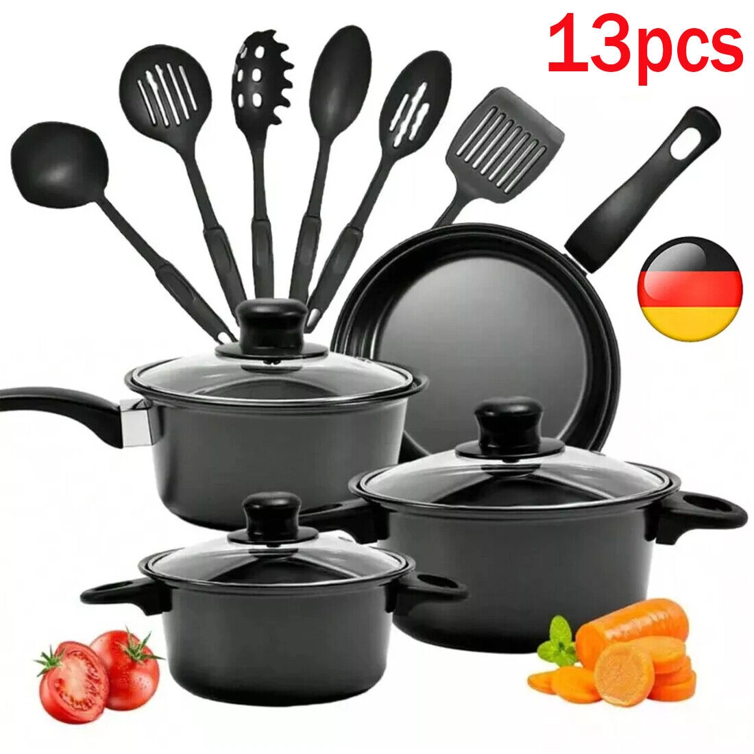 NEW 13-teiliges Topfset Induktion Antihaft Kochtopf Set|induktions KÃ¼che TÃ¶pfe Set DE view 4