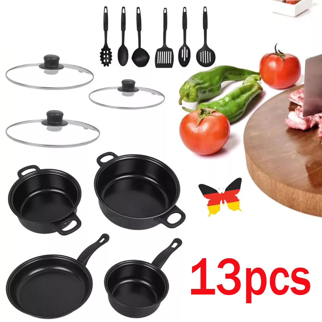 NEW 13-teiliges Topfset Induktion Antihaft Kochtopf Set|induktions KÃ¼che TÃ¶pfe Set DE view 5