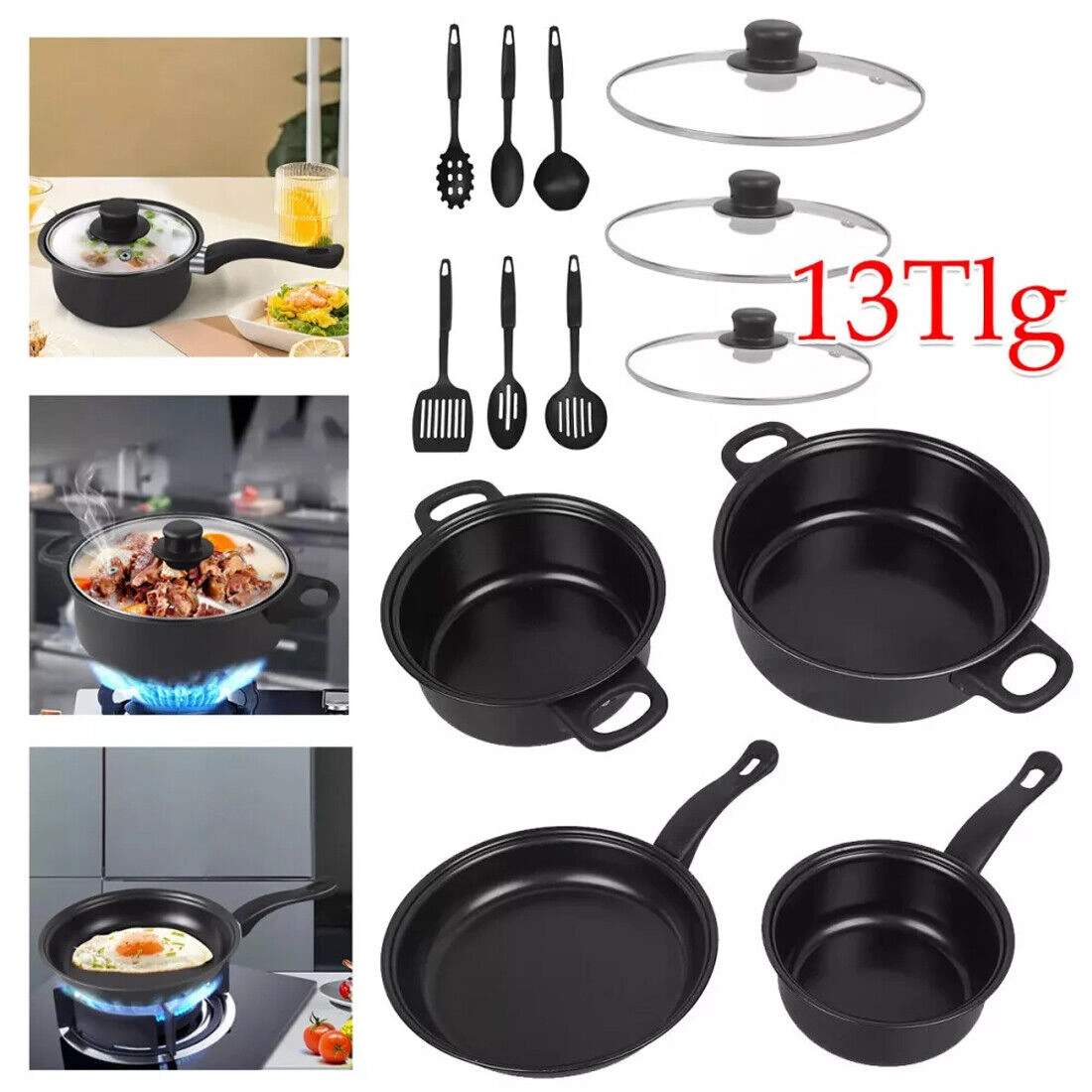 NEW 13-teiliges Topfset Induktion Antihaft Kochtopf Set|induktions KÃ¼che TÃ¶pfe Set DE view 8