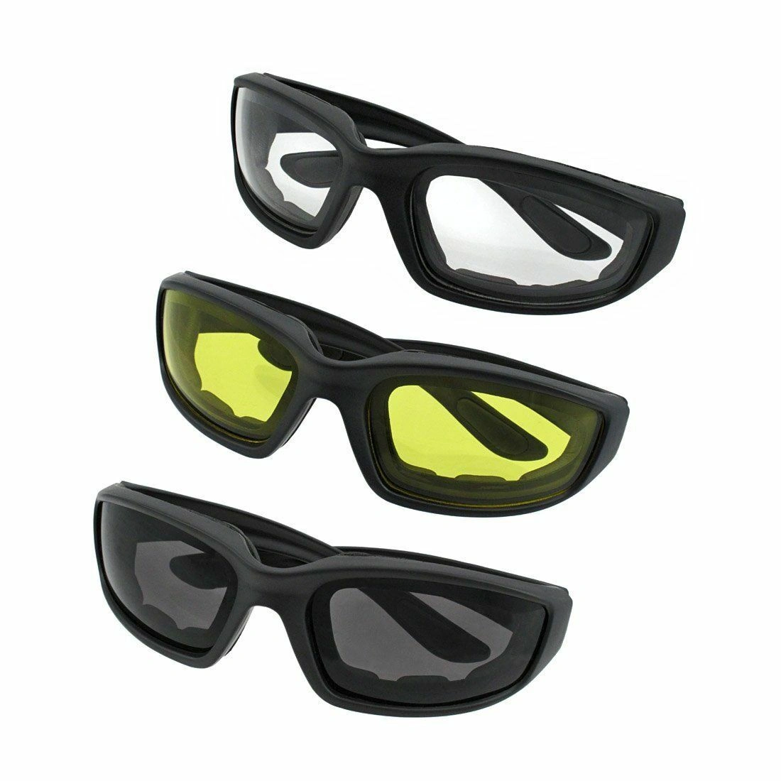 3 pairs Motorcycle Sports Biker Riding Glasses Wind Resistant Eye Protection Women Men Sports Goggles Cycling Glasses Sunglasses Gray/Clear/Yellow view 7