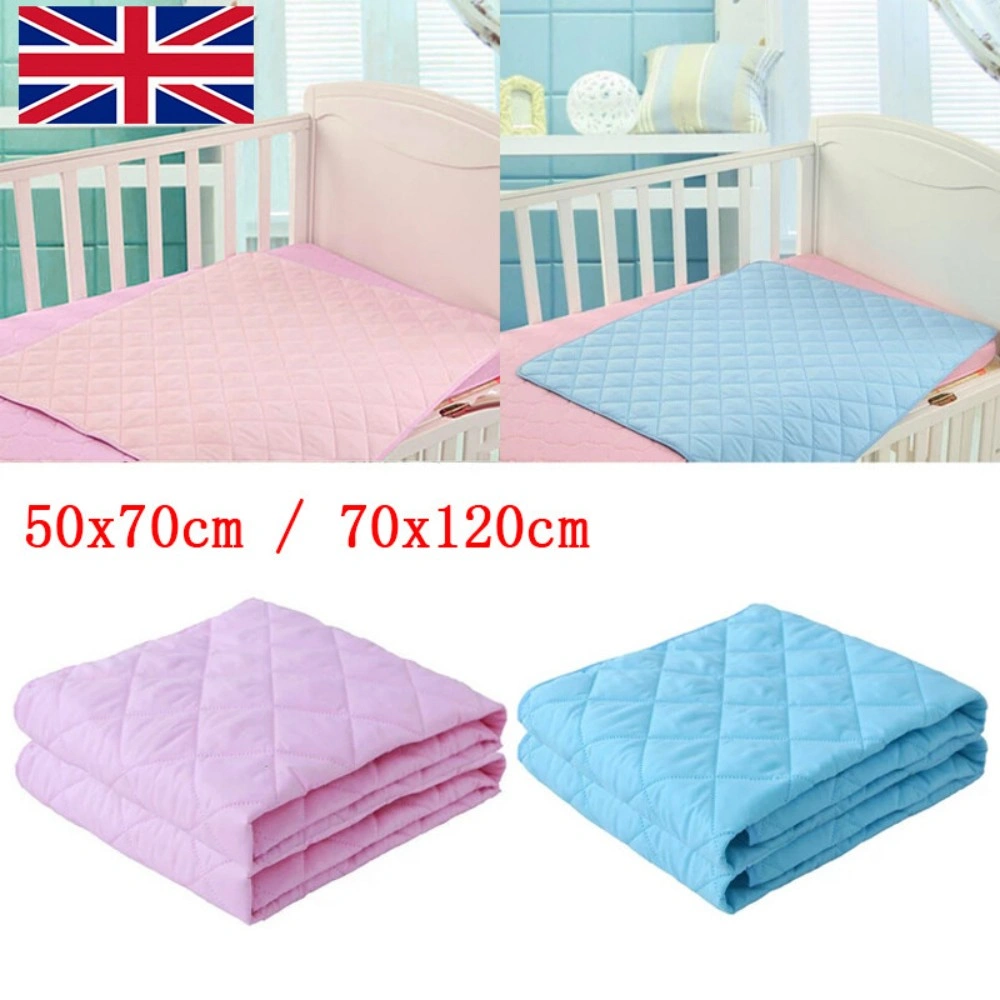 Washable Absorbent Incontinence Bed Pads Reusable Mattress Protector Sheet - Blue 70x120cm view 9