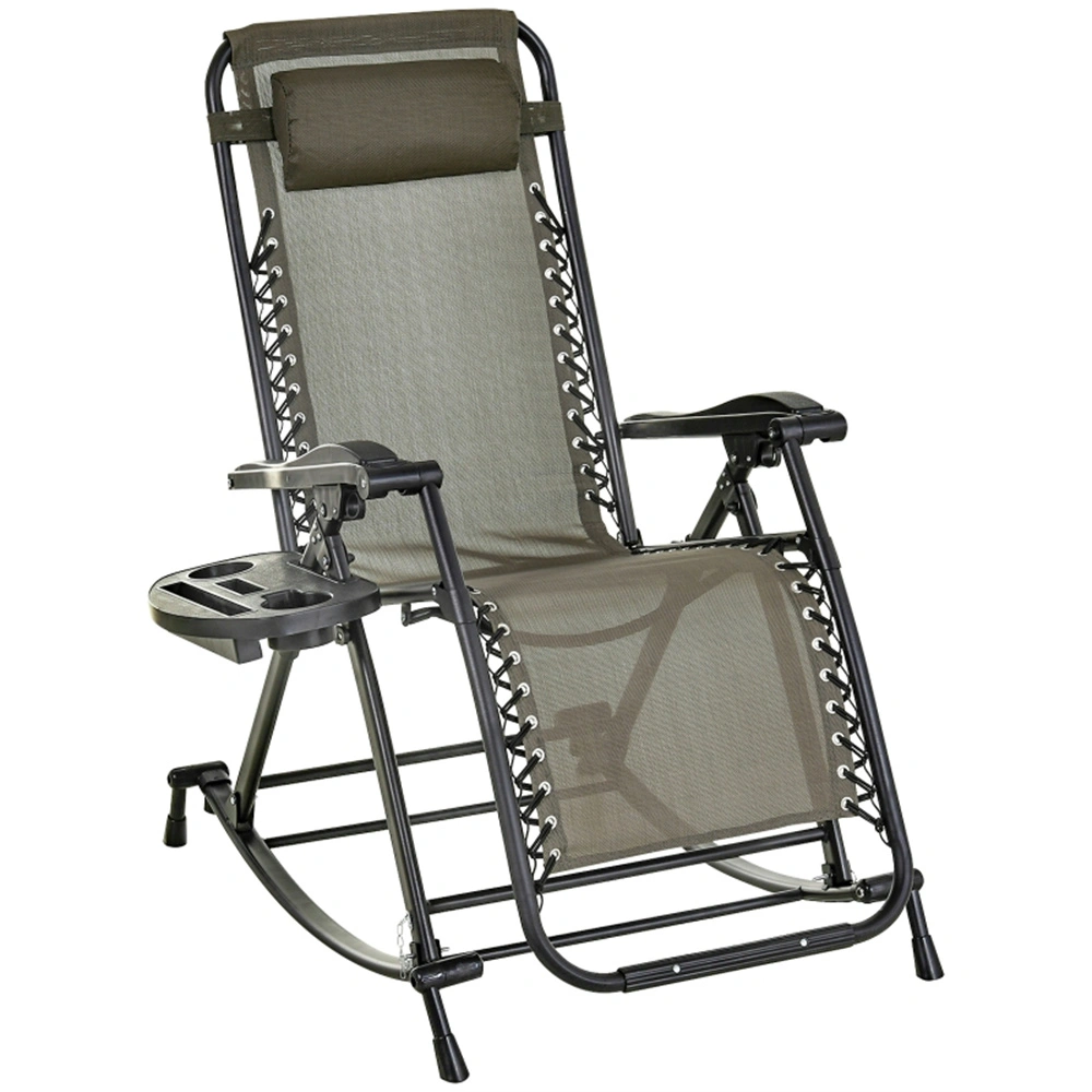Outdoor Rocking Garden Chair - Patio Glider Seat with Cushion