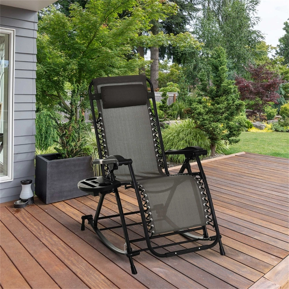 Outdoor Rocking Garden Chair - Patio Glider Seat with Cushion view 2