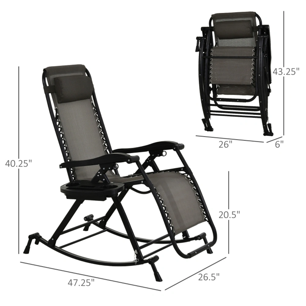 Outdoor Rocking Garden Chair - Patio Glider Seat with Cushion view 3