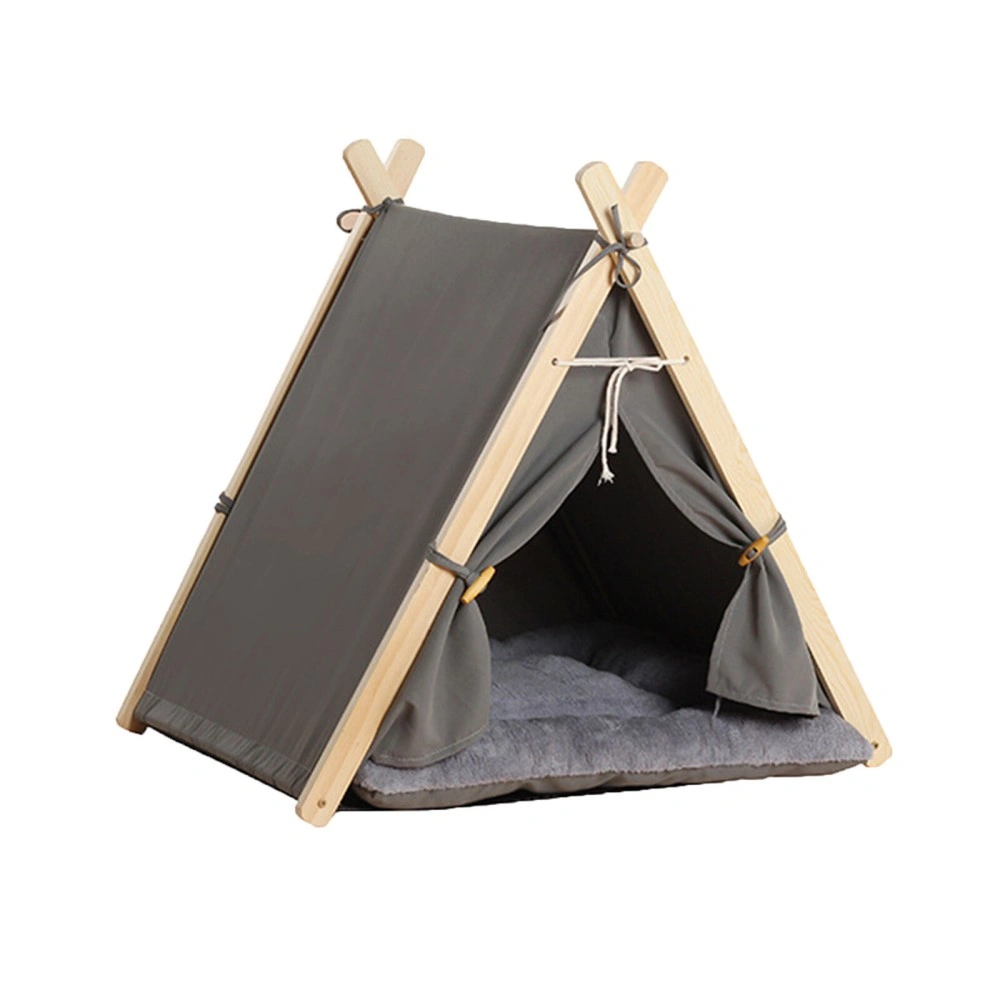 Large Pet Teepee Bed for Dogs Cats - Igloo Play Tent with Cushion Mat, Tipi House view 5