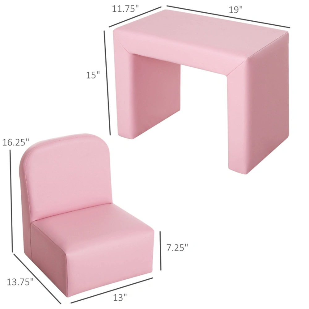 2-in-1 Kids Sofa Bed Convertible Couch, Multifunctional Folding Children's Loveseat with Storage, Pink (Amazon Prime Shipping) view 5