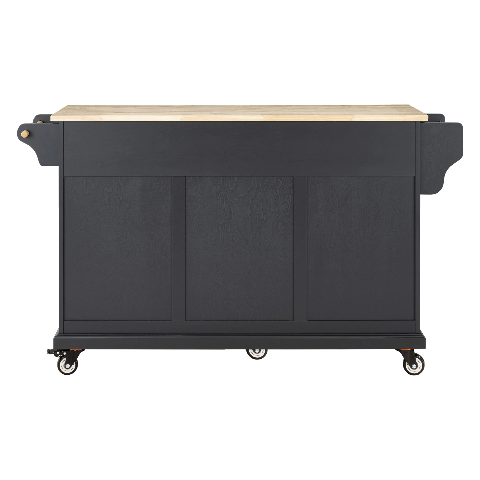 Natural Wood Top Kitchen Island with Storage view 5