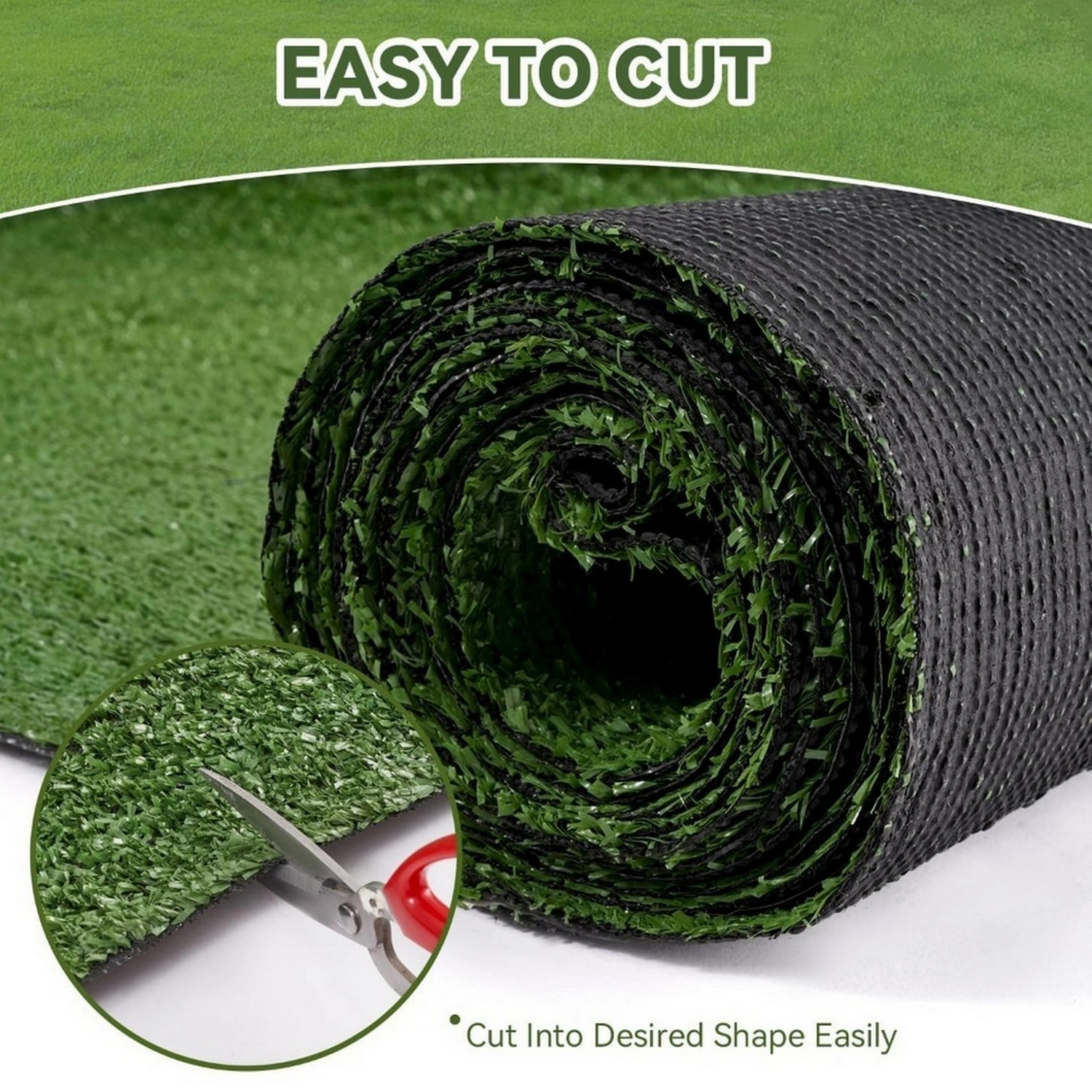 6ft x 10ft Artificial Turf Grass 0.6" Pile with Drainage Holes, Rubber Backing Fake Grass for Indoor Outdoor Pet Areas, Garden Lawn Patio Balcony Decor view 10