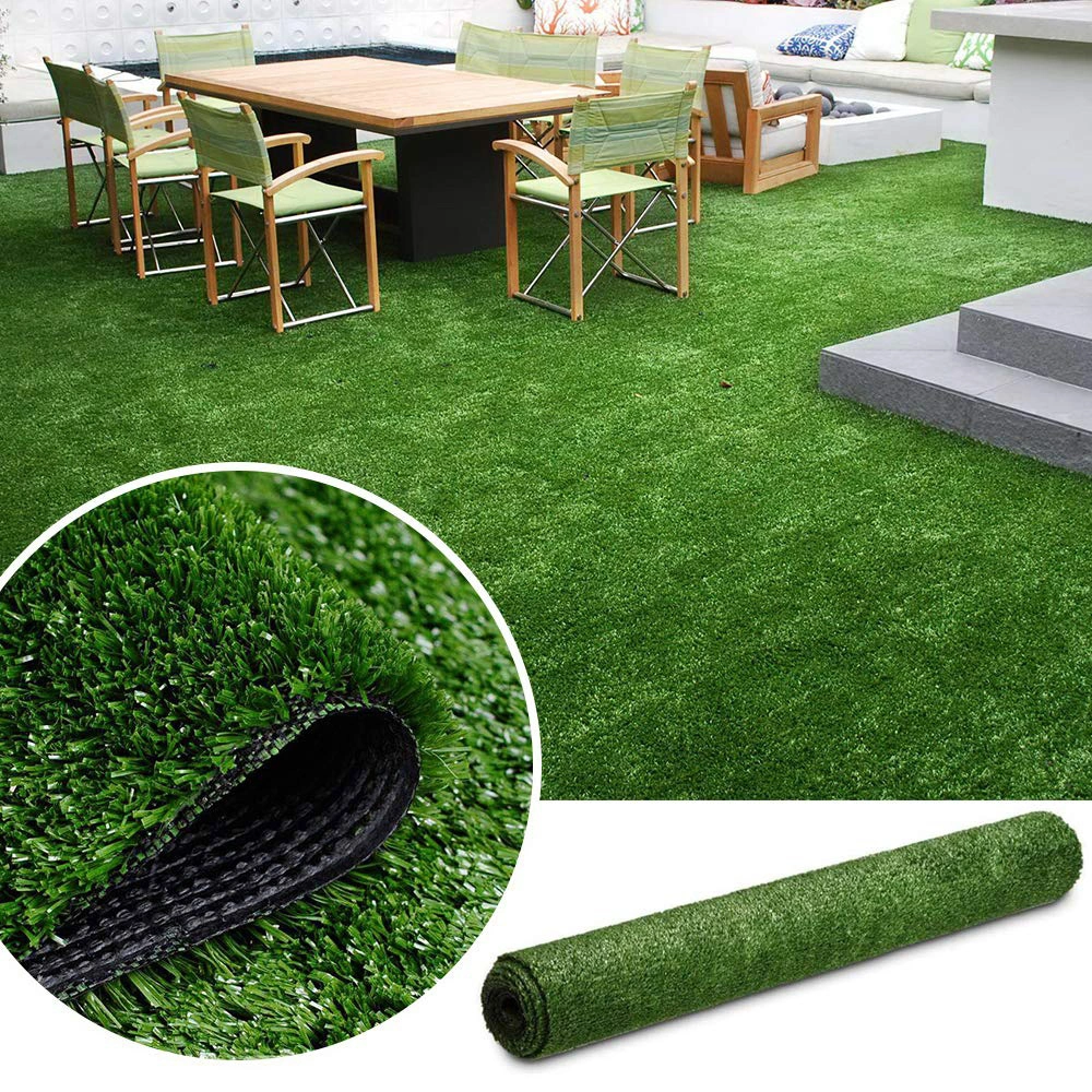 6ft x 10ft Artificial Turf Grass 0.6" Pile with Drainage Holes, Rubber Backing Fake Grass for Indoor Outdoor Pet Areas, Garden Lawn Patio Balcony Decor view 4