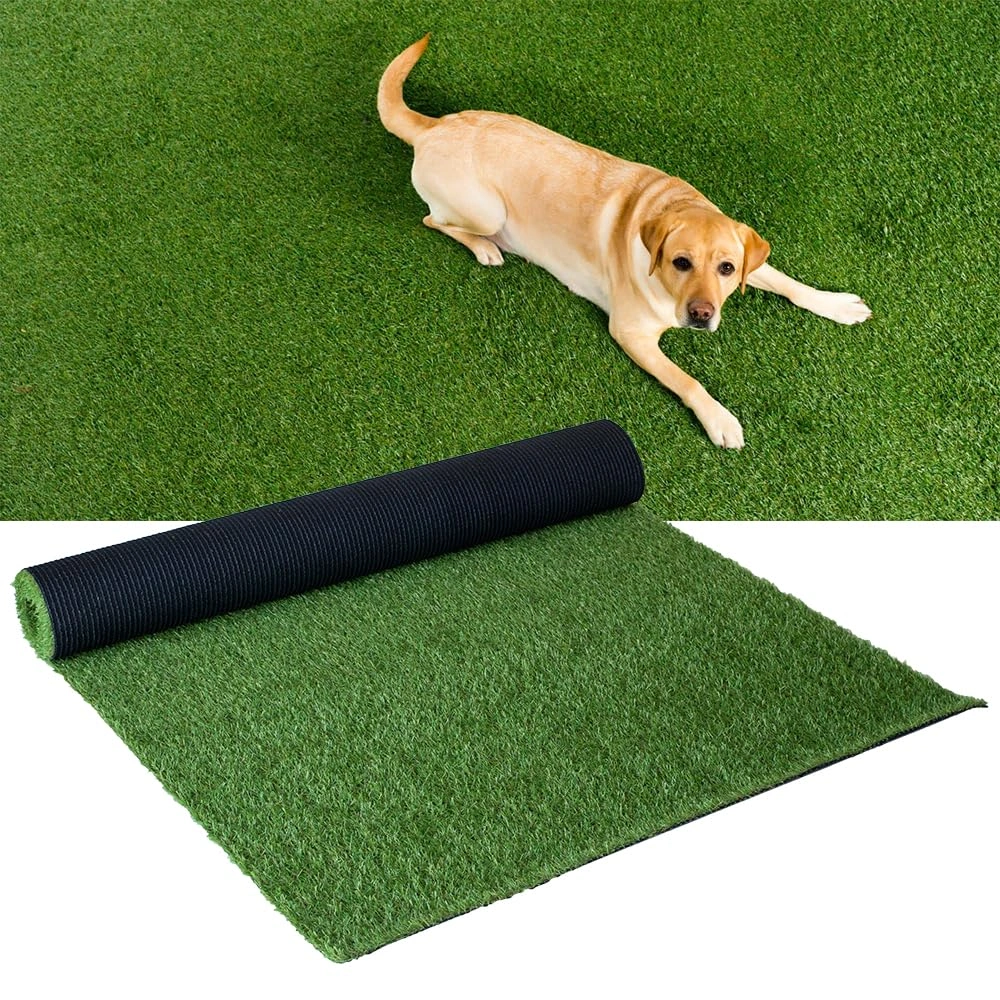 6ft x 10ft Artificial Turf Grass 0.6" Pile with Drainage Holes, Rubber Backing Fake Grass for Indoor Outdoor Pet Areas, Garden Lawn Patio Balcony Decor view 7