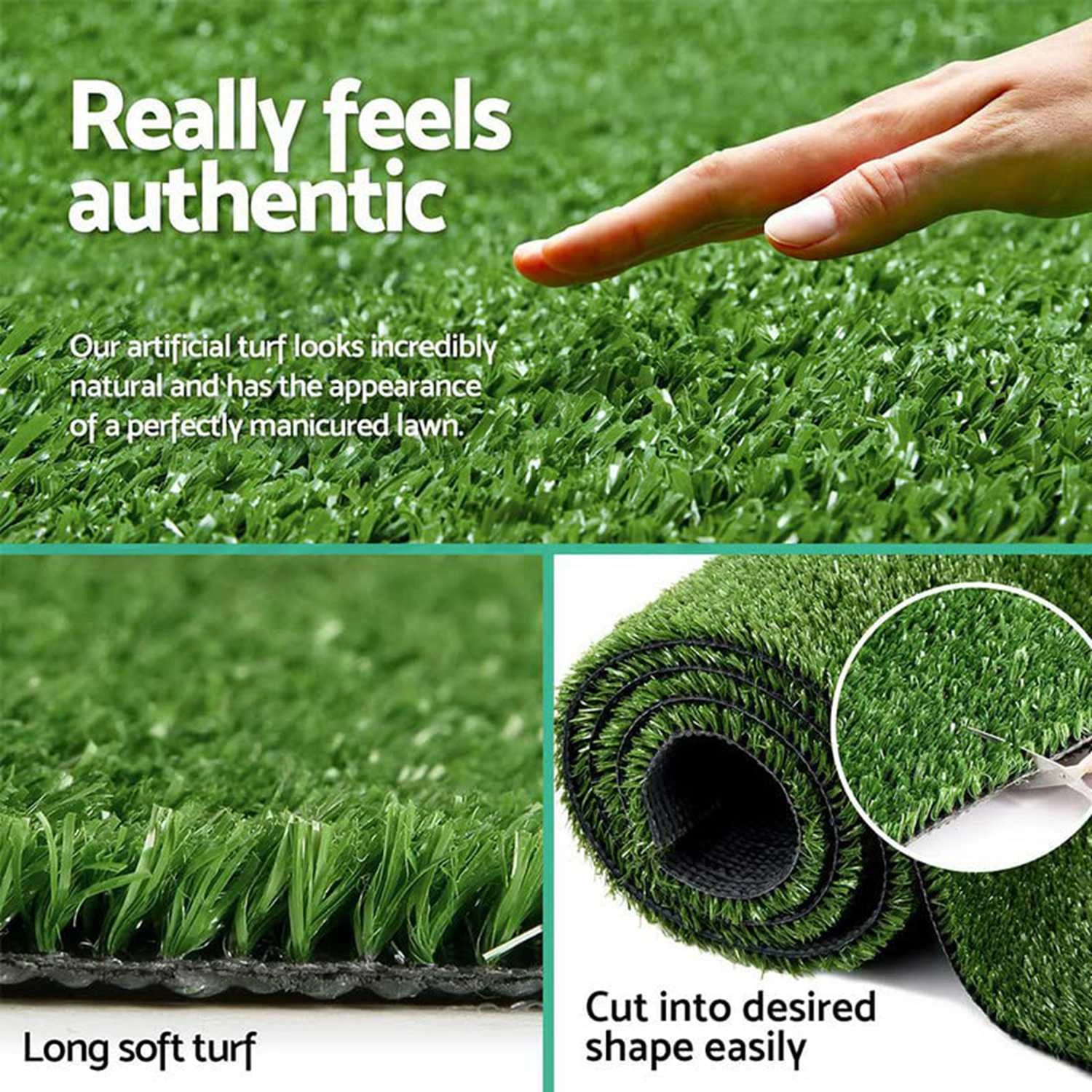 6ft x 10ft Artificial Turf Grass 0.6" Pile with Drainage Holes, Rubber Backing Fake Grass for Indoor Outdoor Pet Areas, Garden Lawn Patio Balcony Decor view 8
