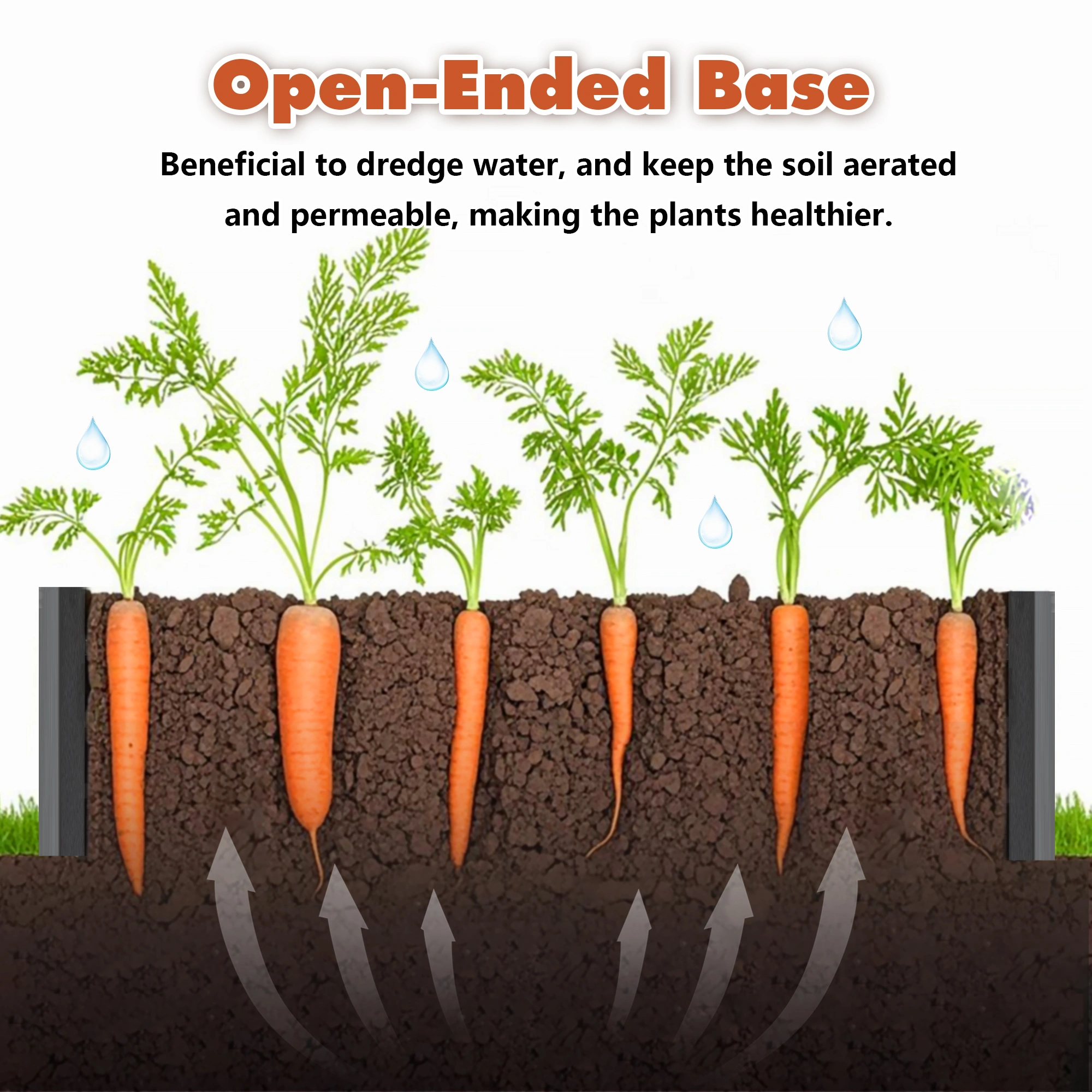 2-Pack Raised Garden Bed 74.6"x35.4"x25.2" Metal Planter Box Open Drainage Base 4 Reinforcing Rods Each Rustproof Steel for Vegetables Fruits Flowers Herbs Succulents view 4