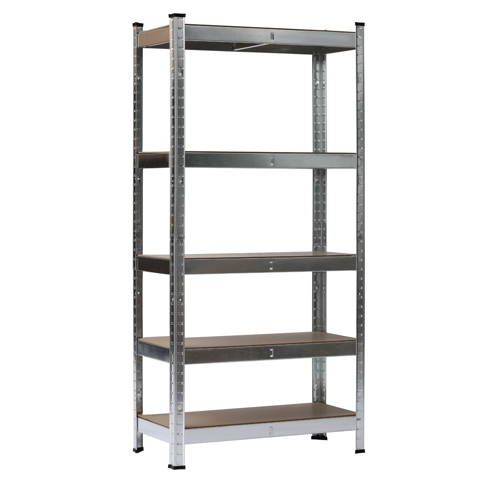 Heavy Duty 5 Tier Galvanized Steel Shelving Rack Unit, Metal Storage Shelf for Garage Warehouse, Silver, UK